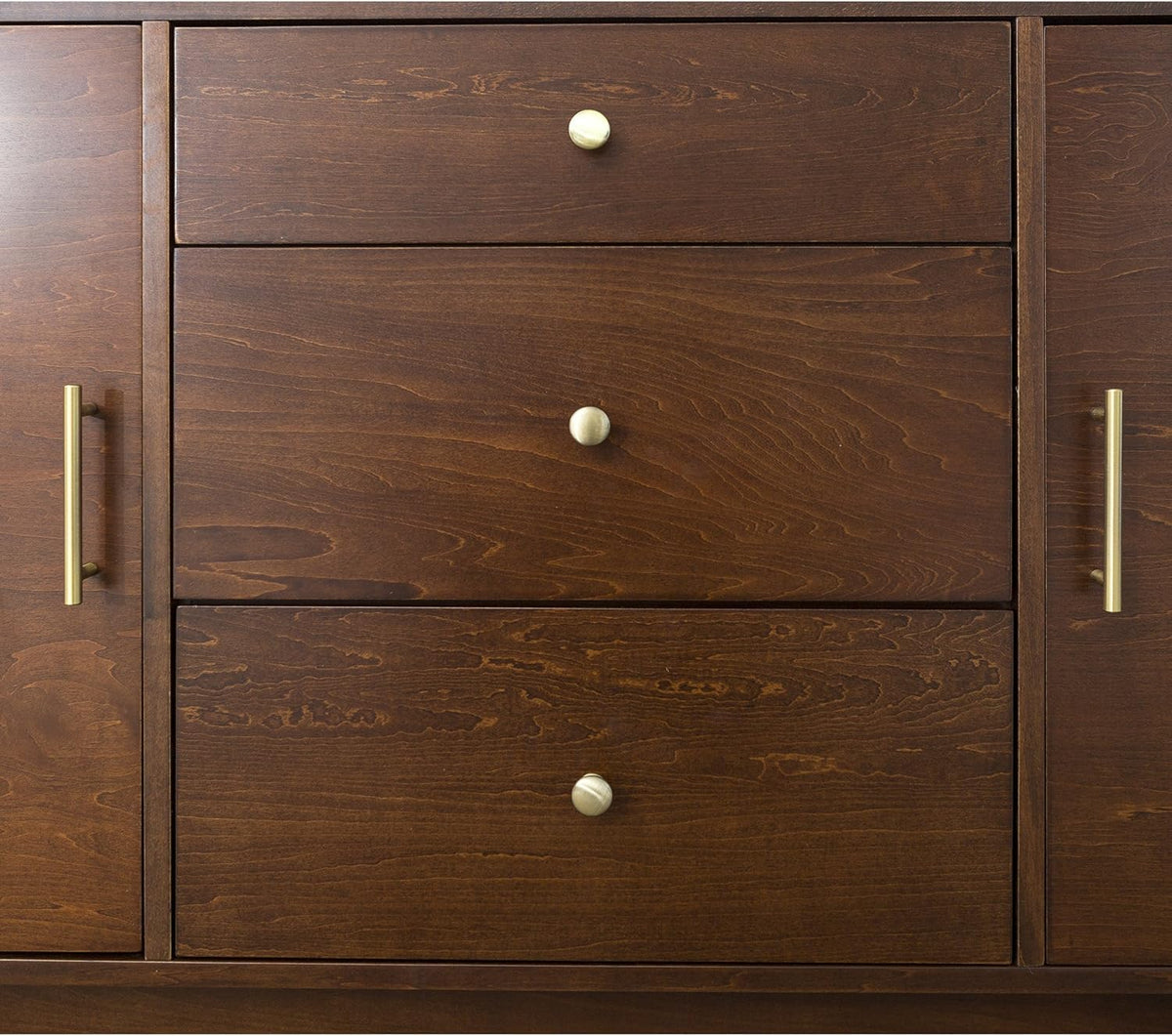 Walker Edison Mid Century Modern-TV Stand Console with 3 Drawers and Closed Cabinet Storage, 60", Walnut