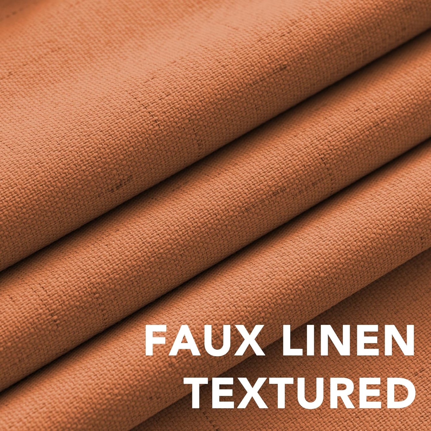 H.VERSAILTEX Linen Blackout Curtains Durable Thick Textured Linen Look 100% Blackout Patio Door Curtain Anti Rust Grommet Extra Wide Sliding Door Curtain Panel, Orange, W100 x L108 inch