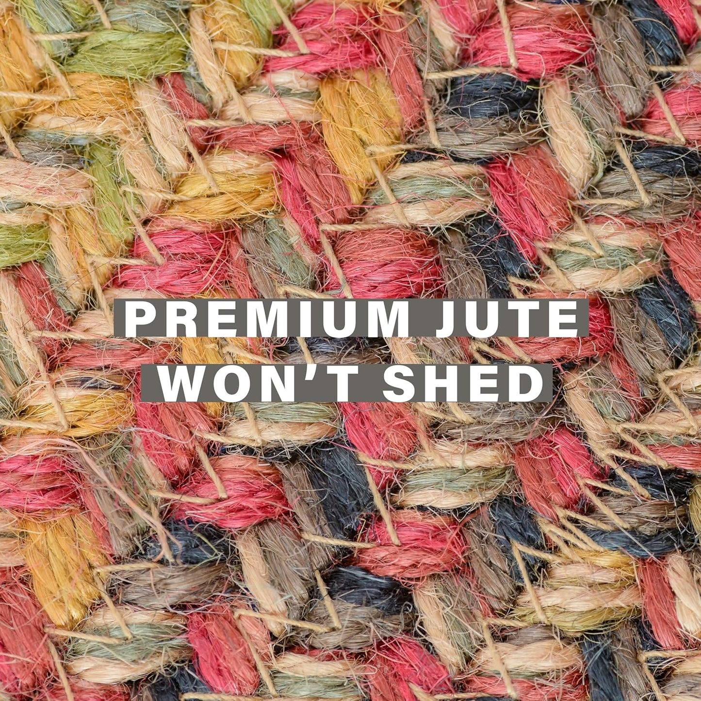 Homespice Kingston Small Braided Rugs 27x45 – A Multicolor Oval Bathroom Rug of Jute for American Country Decor