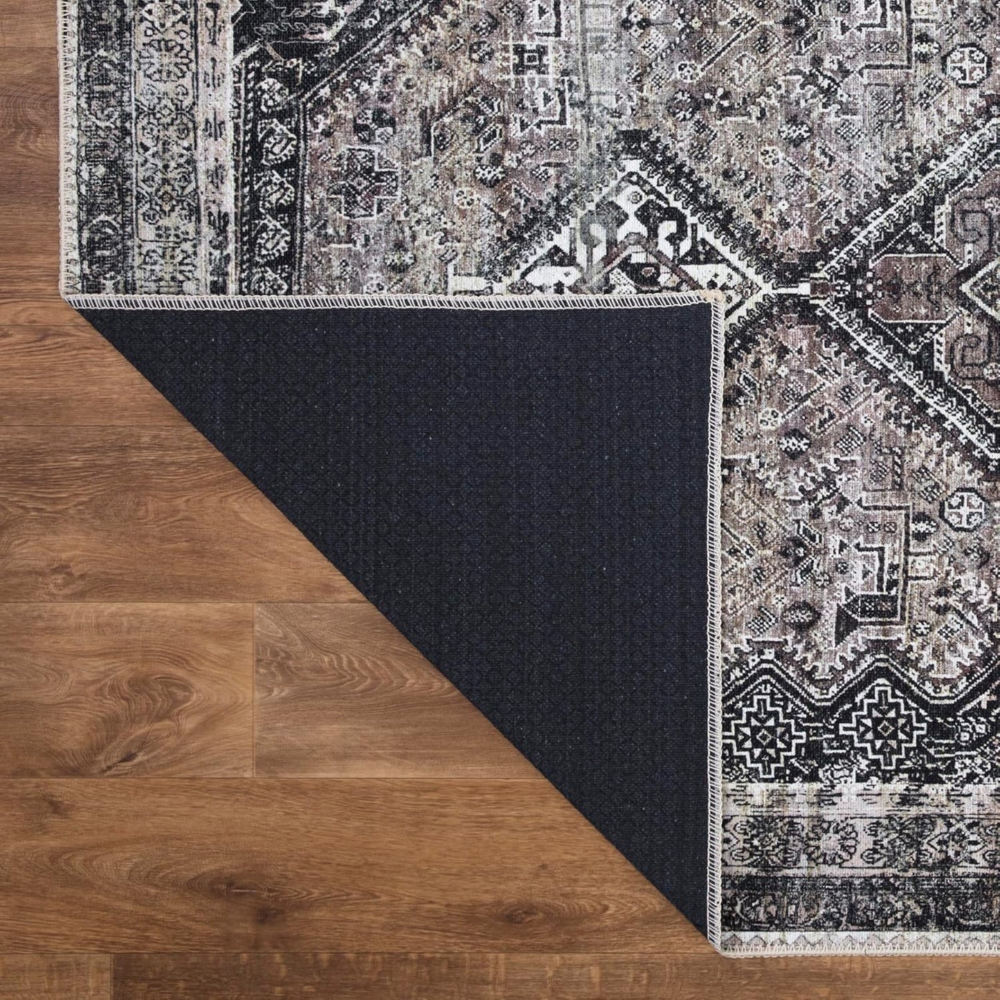 Keen Home Design 2x10 Rug - Machine Washable Runner Rug with Non-Slip Backing, Ideal for Hallway, Entryway, Kitchen, Laundry Room - Vintage, Easy Clean, Durable, Low Pile - (2'6" x 10')