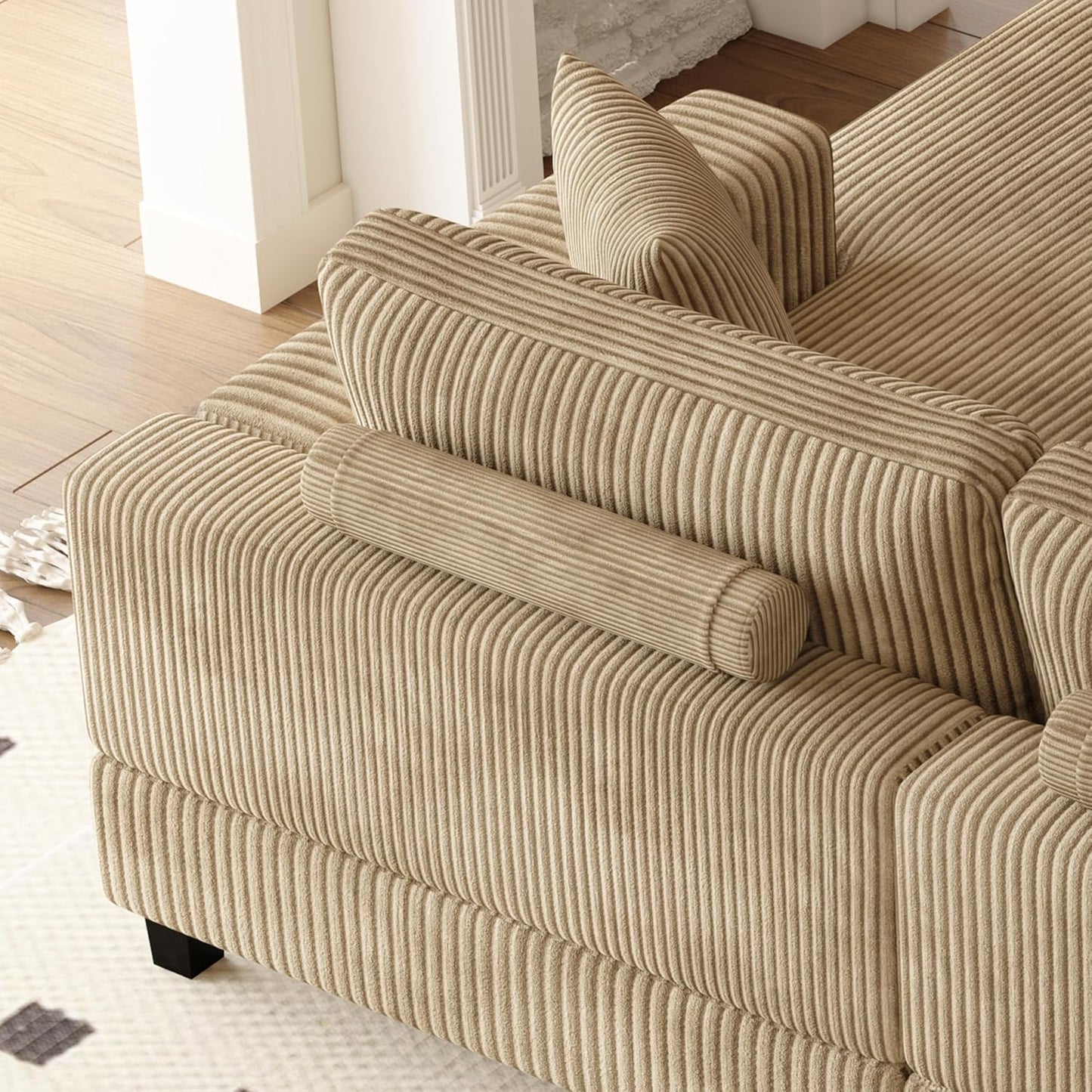 99" Symmetrical U Shaped Reversible Modular Sectional Sofa, Convertible Sofa Lounger Couch with Double Chaise Lounge and Thickness Cushions, Extra Wide Seat Couch w/Headrest