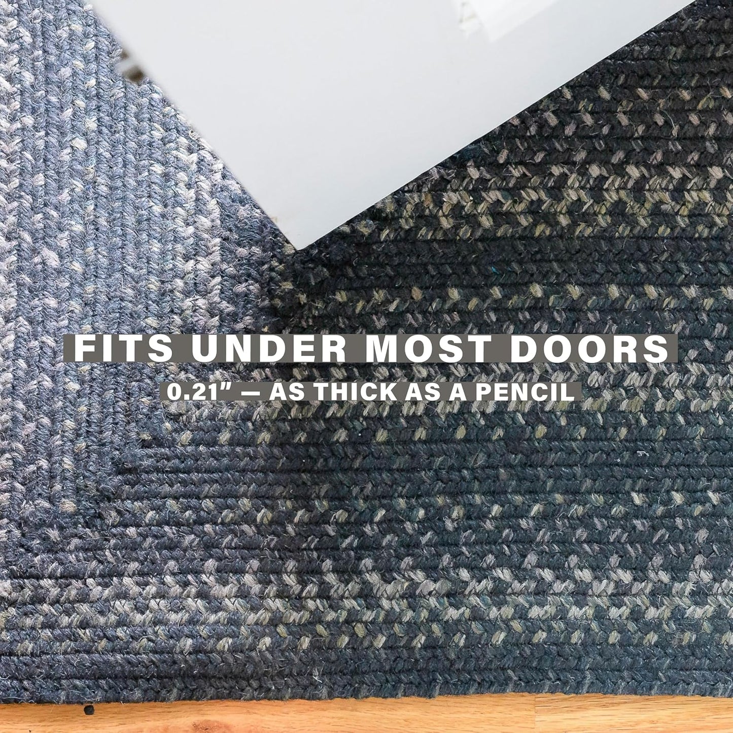Jet Black Braided Rugs 27x45 – Primitive Style Gray and Black Indoor Entryway Rug