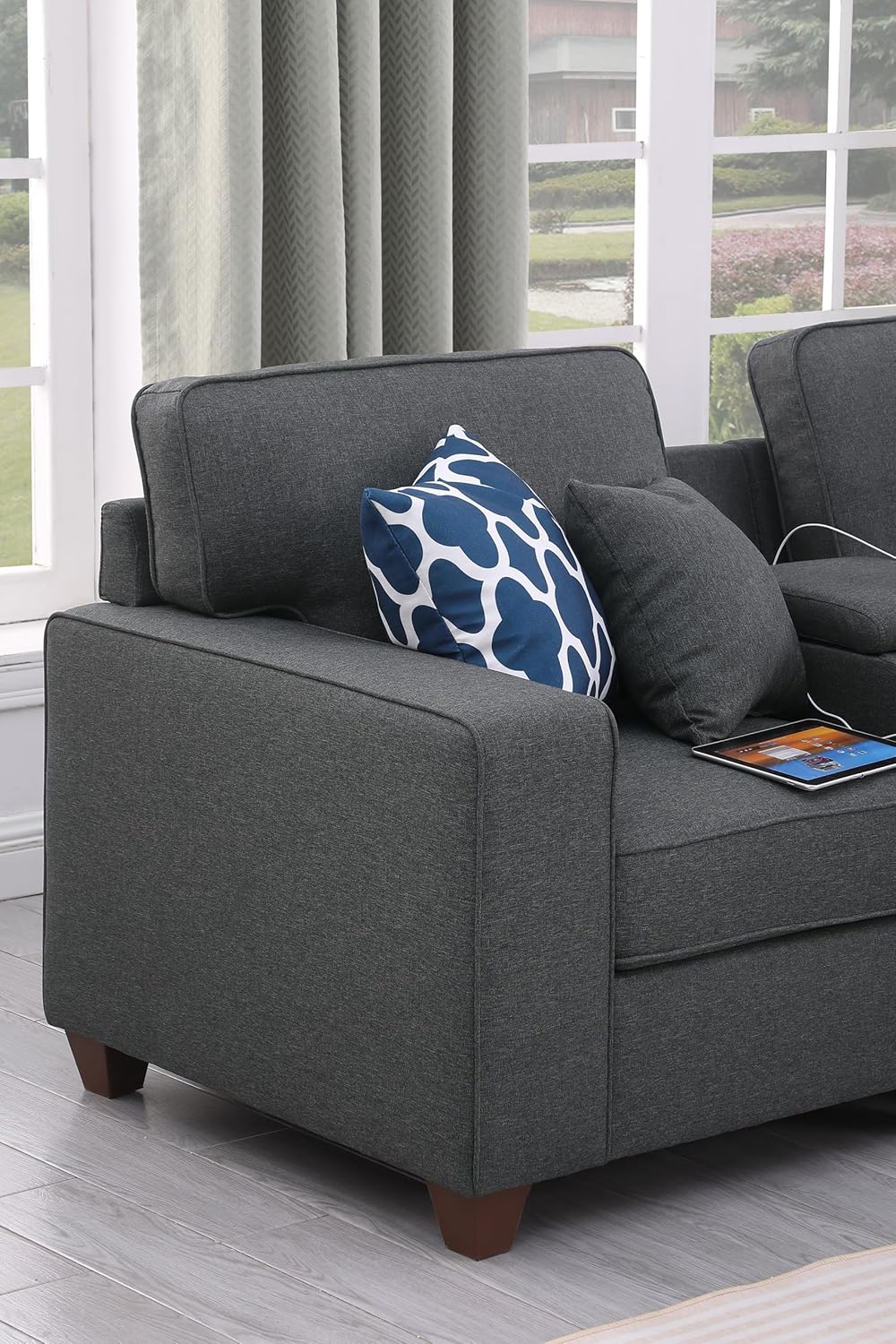 Leio Sectional Modular Sofa with Ottoman for Living Room, Apartment, Bedroom, Office, Dorm