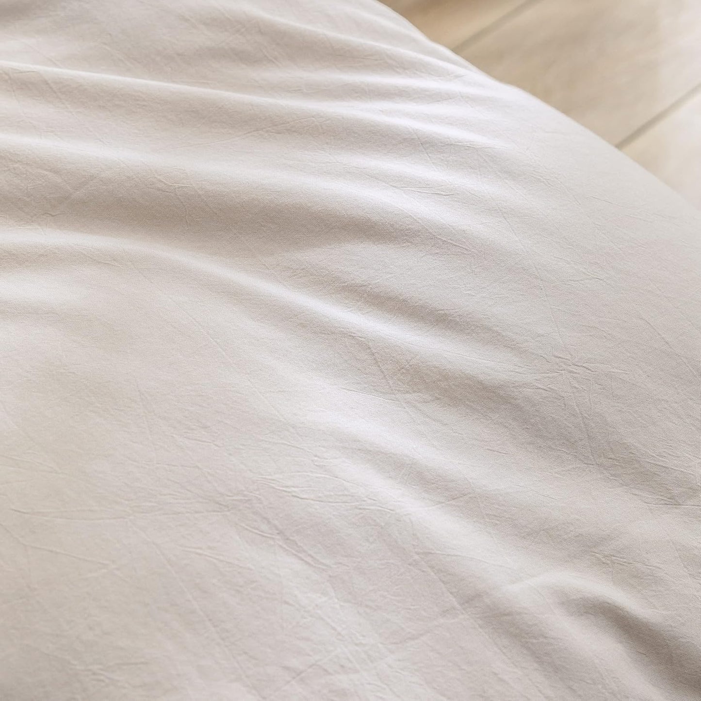 BESTOUCH Duvet Cover Set 100% Washed Cotton Linen Feel Super Soft Comfortable Chic Lightweight 3 PCs Home Bedding Set Solid Linen Grey Oversized Queen