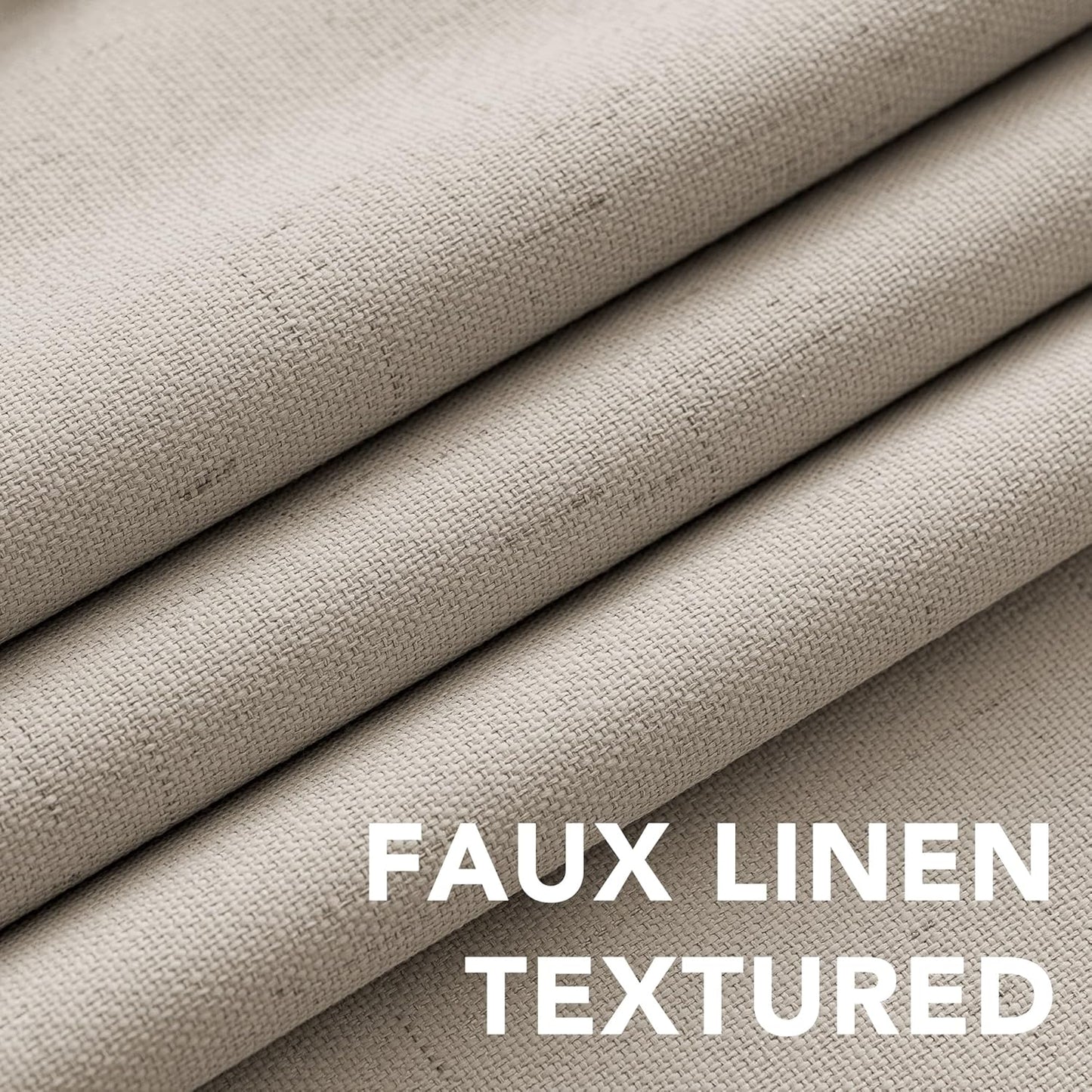 H.VERSAILTEX 100% Blackout Curtains for Bedroom Thermal Insulated Linen Textured Curtains Heat and Full Light Blocking Drapes Living Room Curtains 2 Panel Sets, Cobblestone, 42x63 Inch