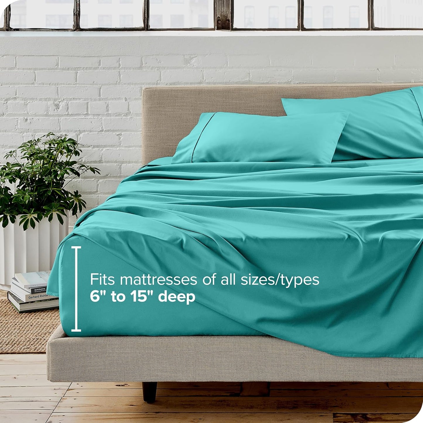 Bare Home King Sheet Set - Luxury 1800 Ultra-Soft Microfiber King Bed Sheets - Double Brushed - Deep Pockets - Easy Fit - 4 Piece Set - Bedding Sheets & Pillowcases (King, Turquoise)