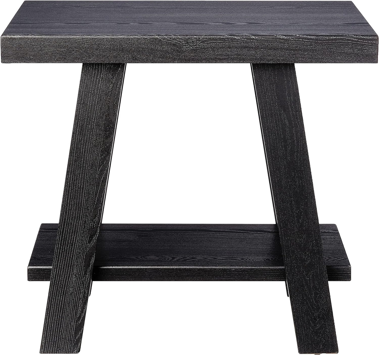 Roundhill Furniture Athens Contemporary Wood Shelf Side Table, Black