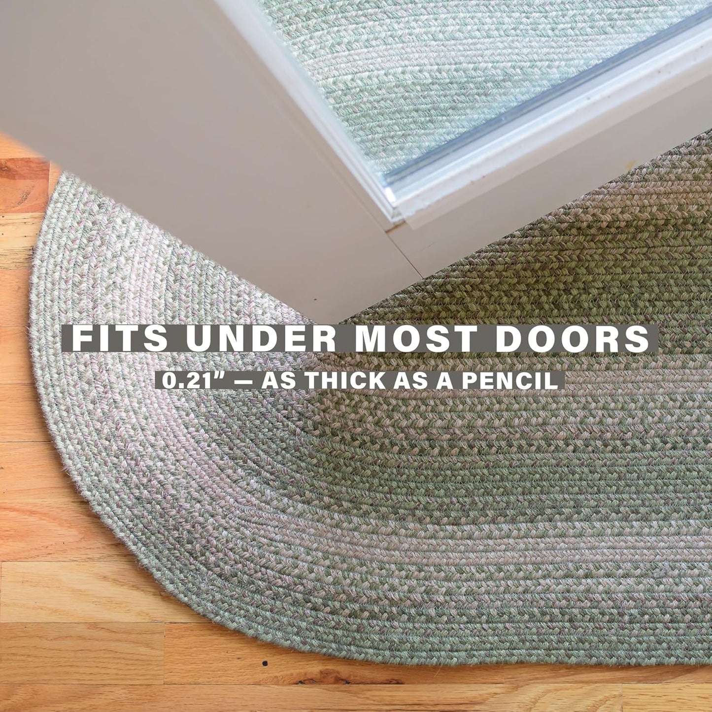 Grassland Oval Woven Rug 27x45 - Country Style Braided Indoor Entryway Rug for Rustic Decor