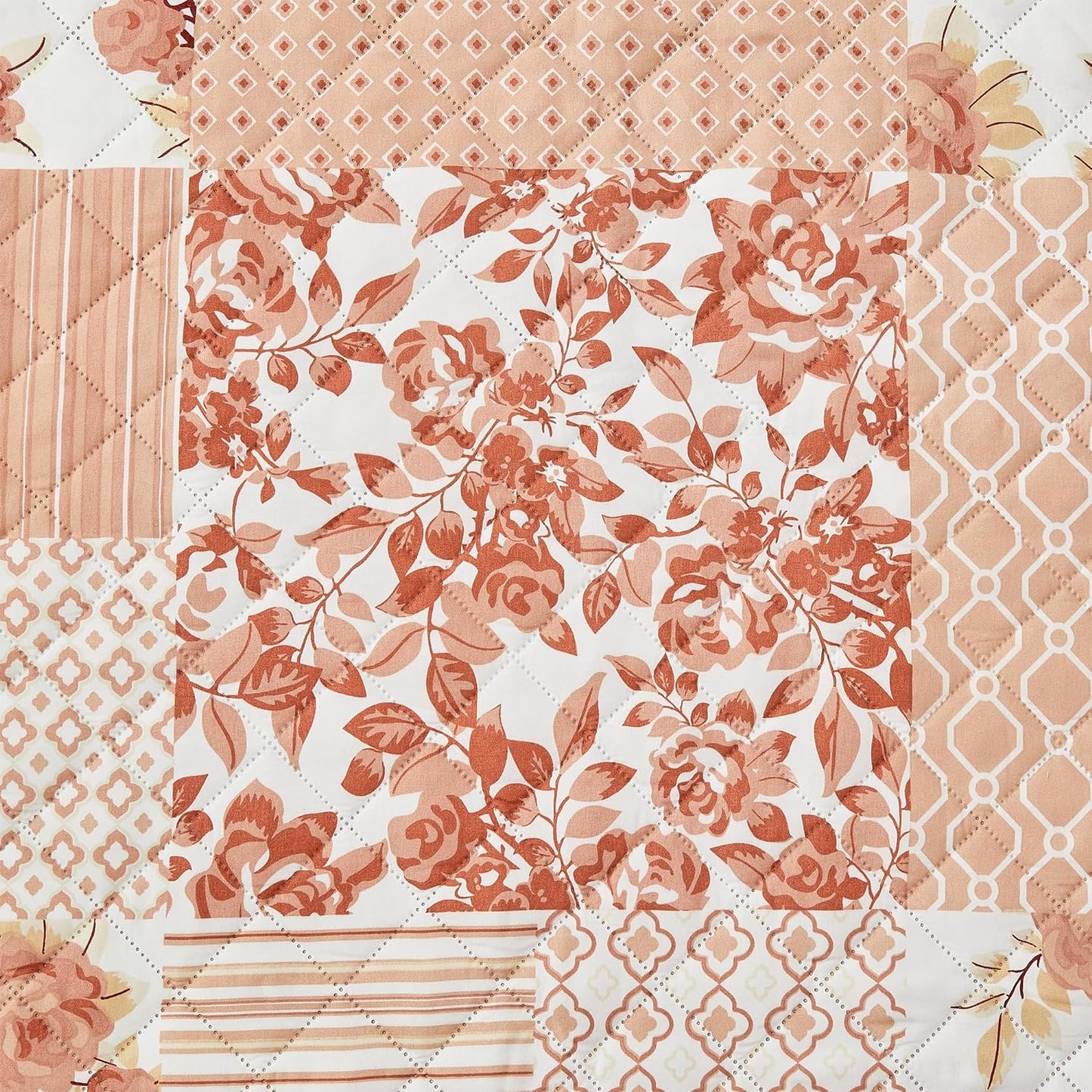 Great Bay Home Reversible Patchwork Chair Cover - Washable Slipcover Furniture Protector with Elastic Straps - Chair Cover for Dogs, Kids, and Pets - Box-Stitched Detail (Chair, Dusty Rose)