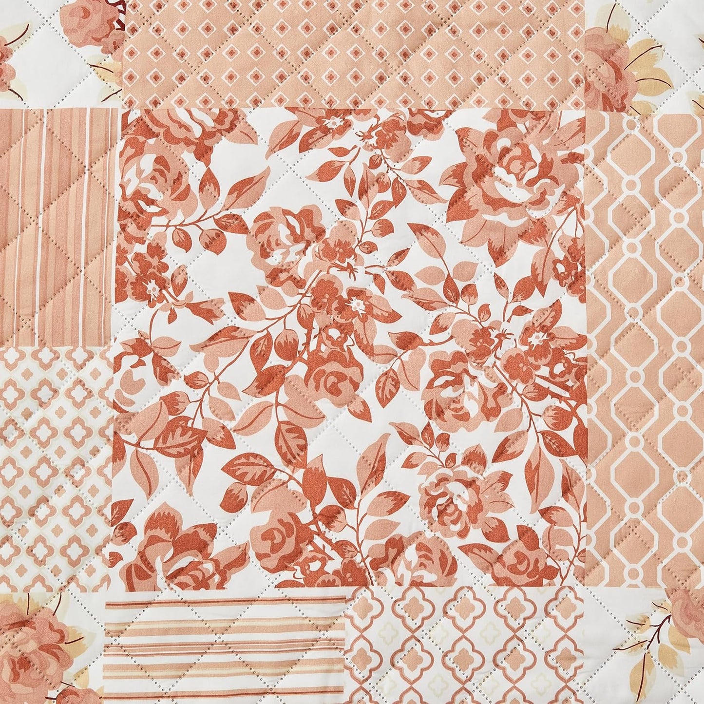 Reversible Patchwork Recliner Chair Cover - Washable Slipcover Furniture Protector with Elastic Straps - Couch Cover for Dogs, Kids, and Pets - Box-Stitched Detail (Recliner, Dusty Rose)