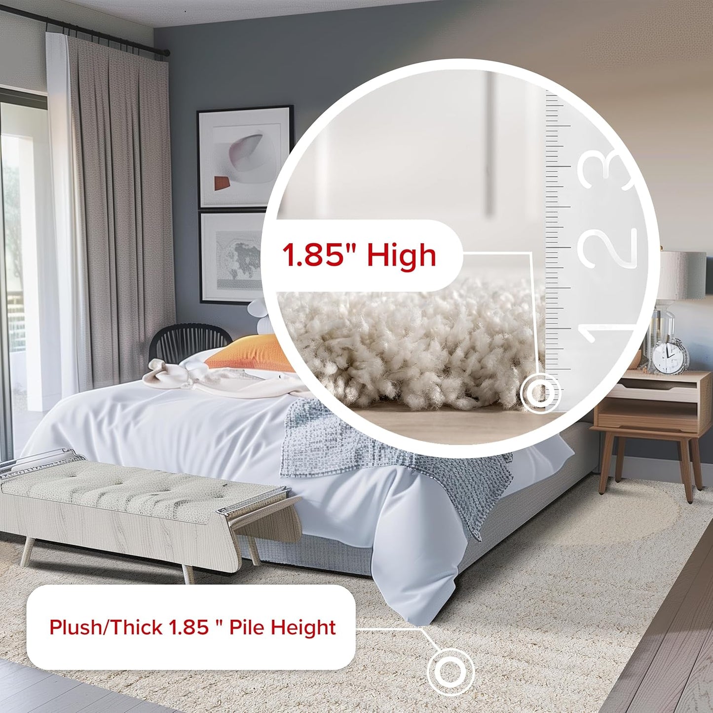 nuLOOM Gloria Abstract Shag Runner Rug, 2' 6" x 10', Beige