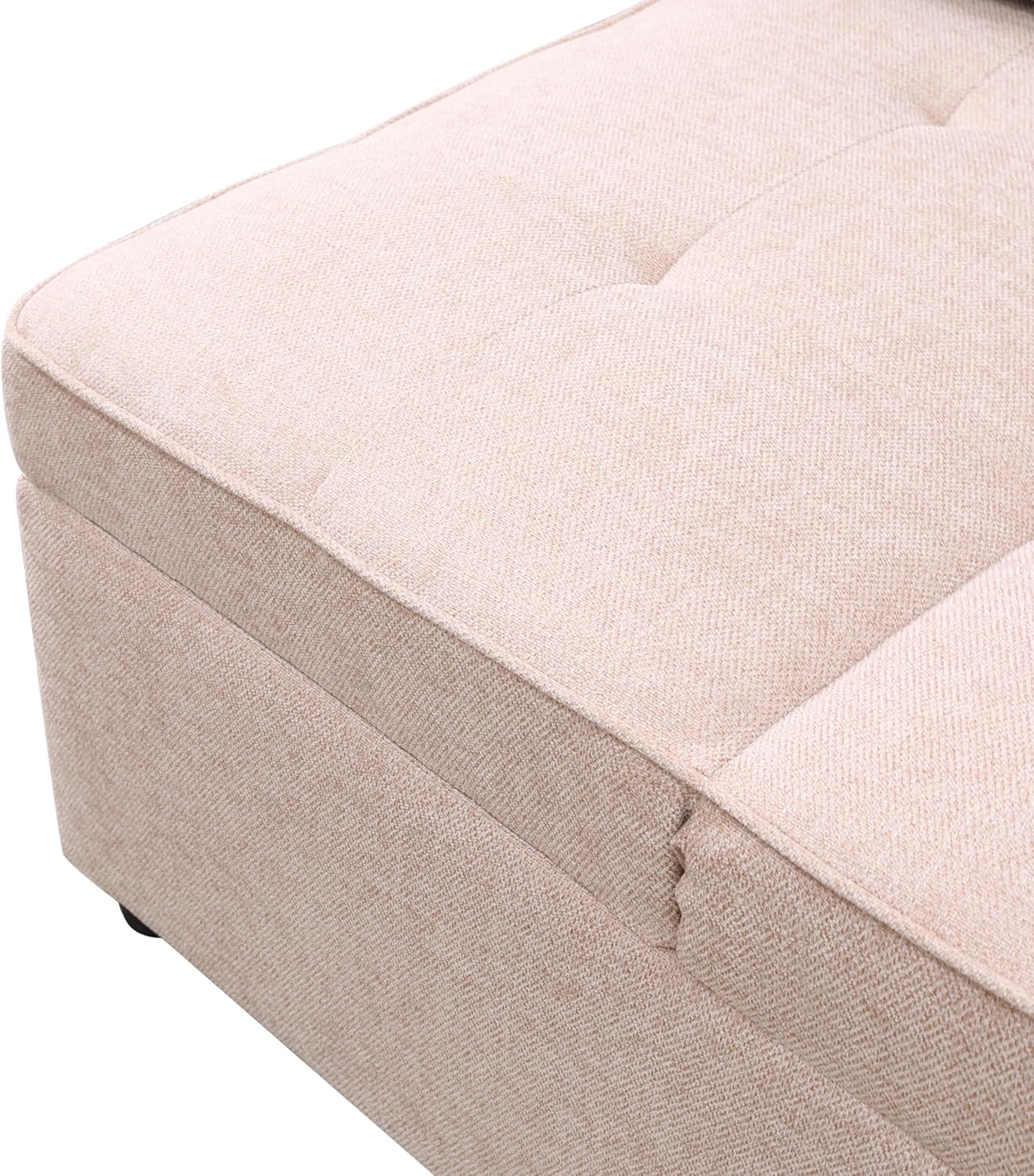 Sleeper Sofa, 4-in-1 Convertible Ottoman Couch Bed, Modern Sackcloth Futon Sofa Bed with 2 Pillows Adjustable Backrest, Recliner Folding Loveseat for Living Room, Apartment Dorm, Office,Pink