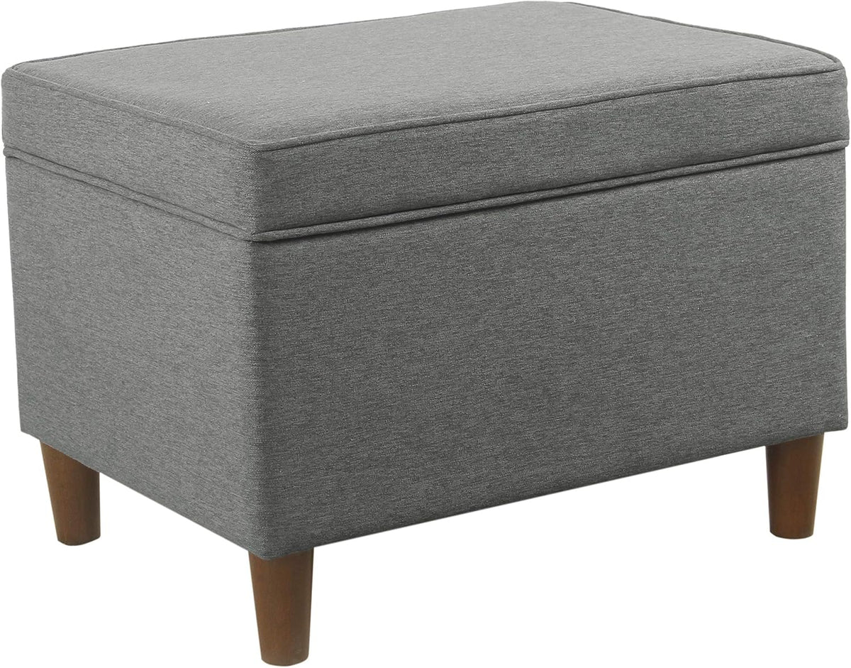 Home Decor | Dinah Collection Modern Storage Ottoman | Ottoman with Storage for Living Room & Bedroom (Grey)