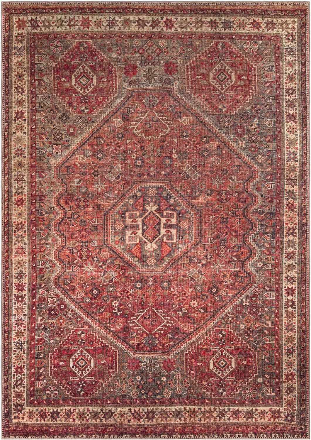 Keen Home Design 10x14 Rug - Machine Washable Area Rug with Non-Slip Backing, Ideal for Living Room, Dining Room, Bedroom - Vintage, Easy Clean, Durable, Low Pile Rug - (9'7" x 14')