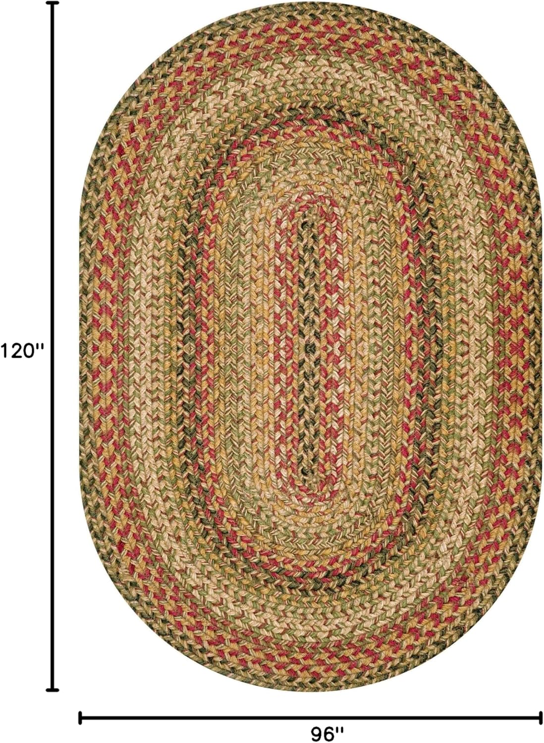 Homespice Kingston Oval Jute Area Rugs 8x10' – Ideal as Multi Color Rugs for Living Room, Bedroom and Dining Area