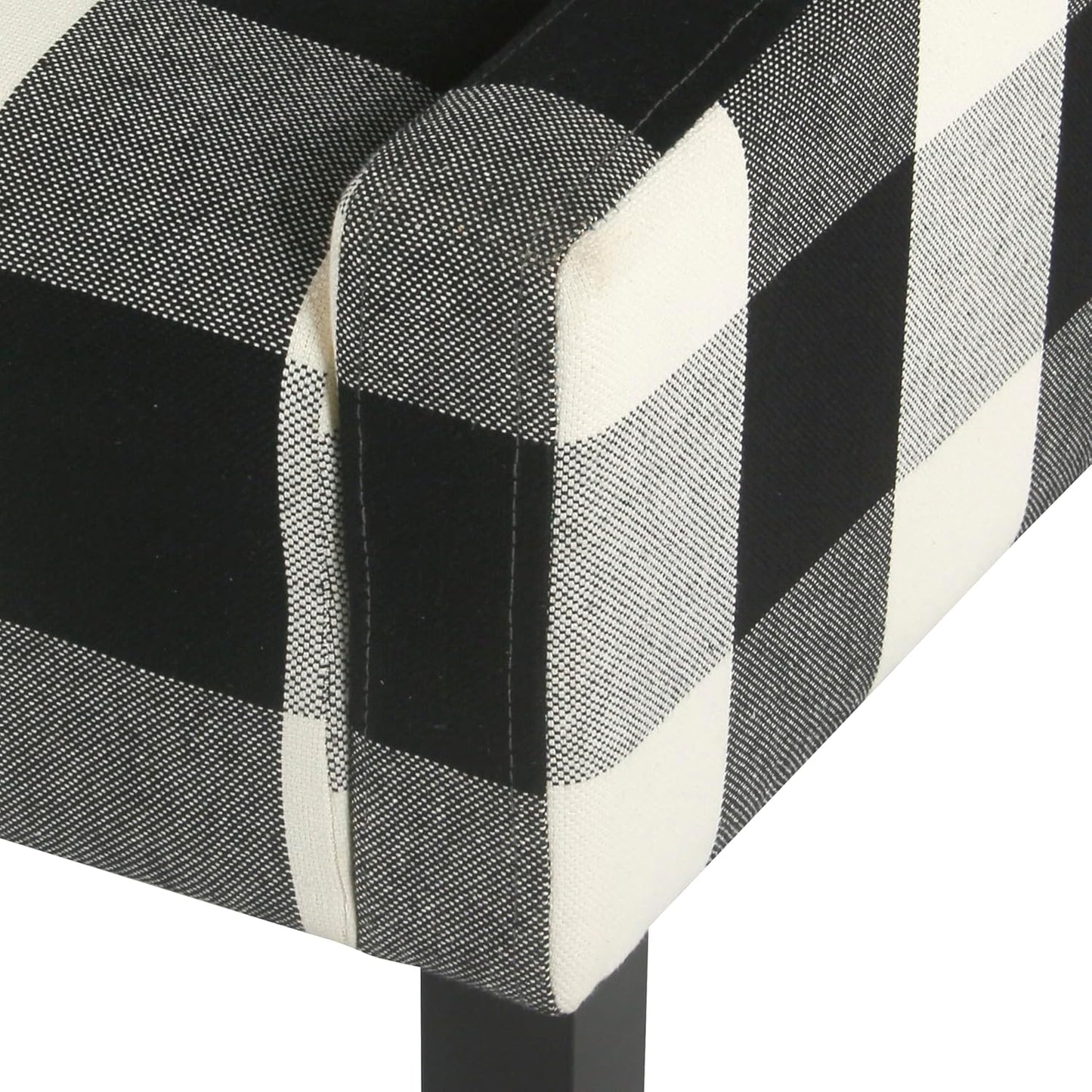 Homepop Home Decor | Upholstered Swoop Arm Accent Chair | Accent Chairs for Living Room & Bedroom | Decorative Home Furniture, Black Plaid