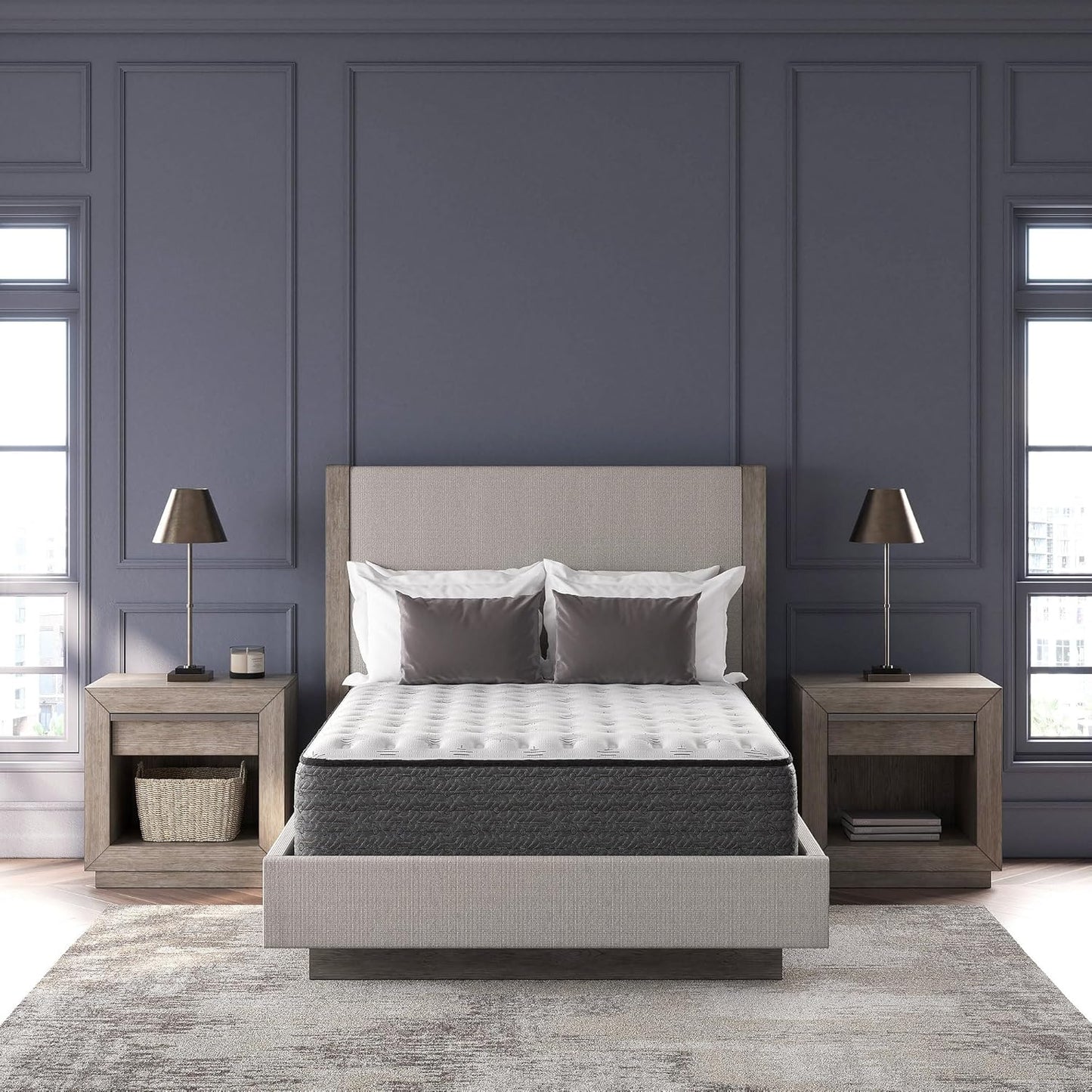 Signature Design by Ashley King Size Ultra Luxury 14 Inch Hyper Cool Hybrid Mattress with Cooling Gel Memory Foam, Fiberglass Free, Mattress In A Box
