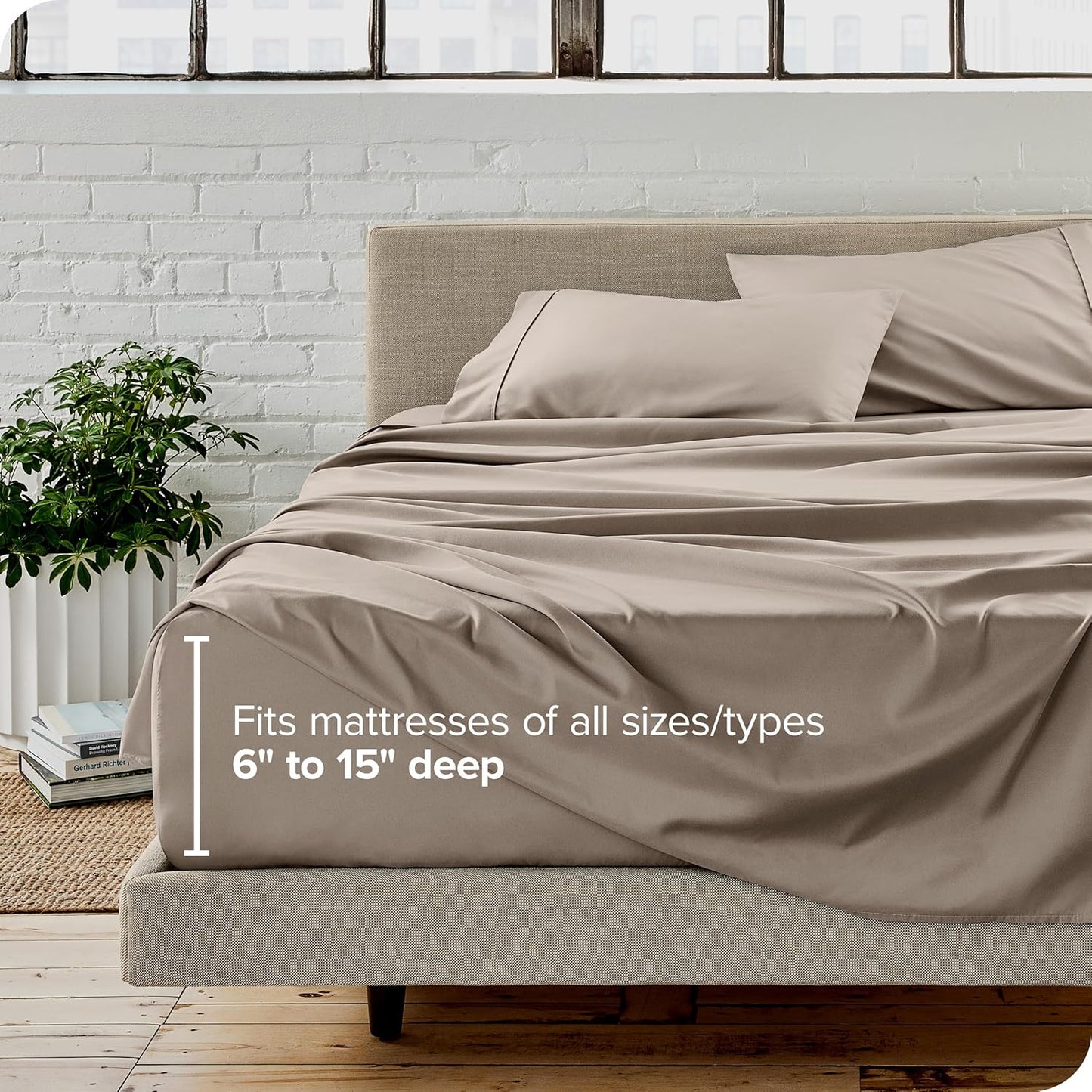 Bare Home Full Sheet Set - Luxury 1800 Ultra-Soft Microfiber Full Bed Sheets - Double Brushed - Deep Pockets - Easy Fit - 4 Piece Set - Bedding Sheets & Pillowcases (Full, Khaki)