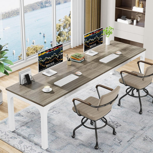 Tribesigns 78.7 Inches Extra Long Computer Desk 2 Person Desk, Double Long Desk, Workstaion for Home Office