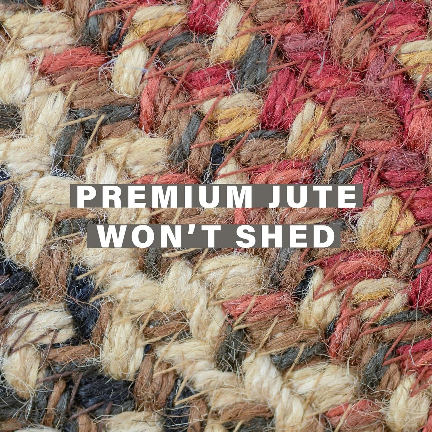 Homespice Chester Rustic Braided Rug 6x9' Oval in Red, Perfect for a Country Style Dining Room Rug