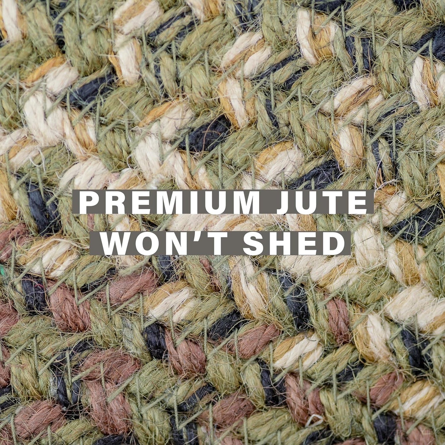 Homespice Pinecone Large Braided Rugs 8x10' - Rustic Jute Country Rugs for Living Room and Dining Room
