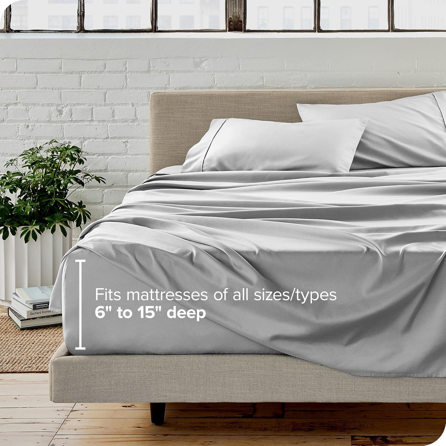 Bare Home Full Sheet Set - Luxury 1800 Ultra-Soft Microfiber Full Bed Sheets - Double Brushed - Deep Pockets - Easy Fit - 4 Piece Set - Bedding Sheets & Pillowcases (Full, Cloud Grey)