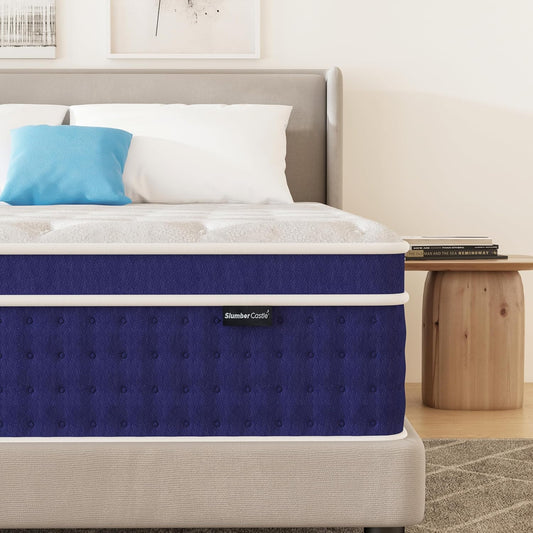 Full Size Mattress, 12 Inch Hybrid Full Mattress in a Box, Gel Memory Foam and Pocket Coils Innerpring Mattresses with Ergonomic Design, Cooler Sleep with Pressure Relief and Support, 54"*75"*12"