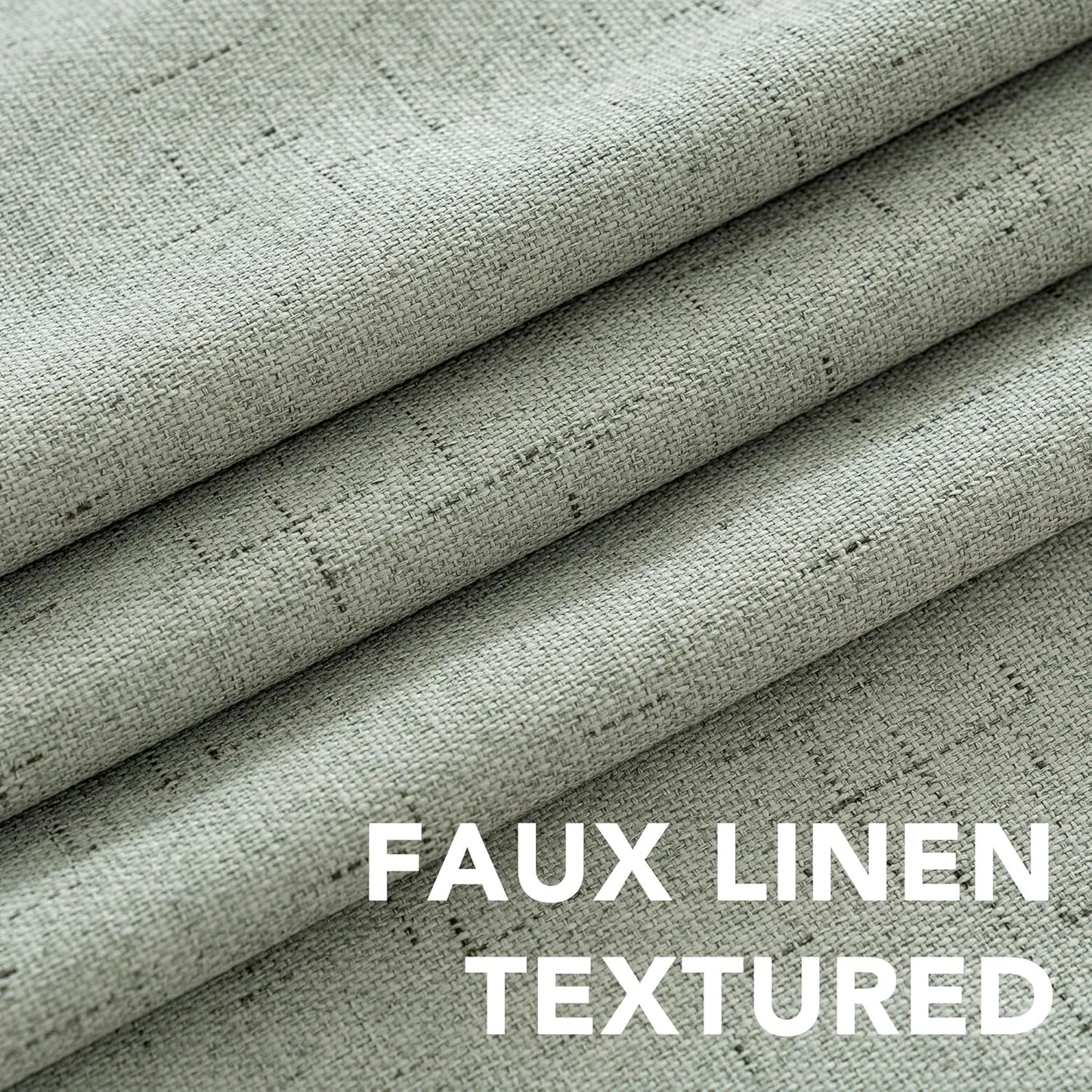 H.VERSAILTEX Linen Blackout Curtains Durable Thick Textured Linen Look 100% Blackout Patio Door Curtain Anti Rust Grommet Extra Wide Sliding Door Curtain Panel, W100 x L108 inch - Sage