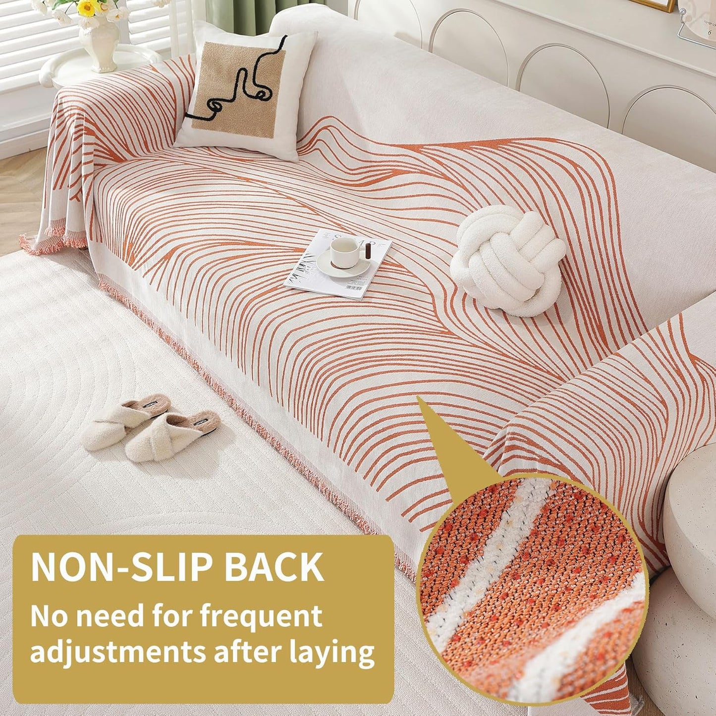 Non Slip Sofa Covers Couch Covers for 3 Cushion Couch Sofa Pet Friendly Washable Couch Covers for Sofa, Soft Thick Sectional Couch Covers L Shape Furniture Protector for Kids, Dogs 71" X134"