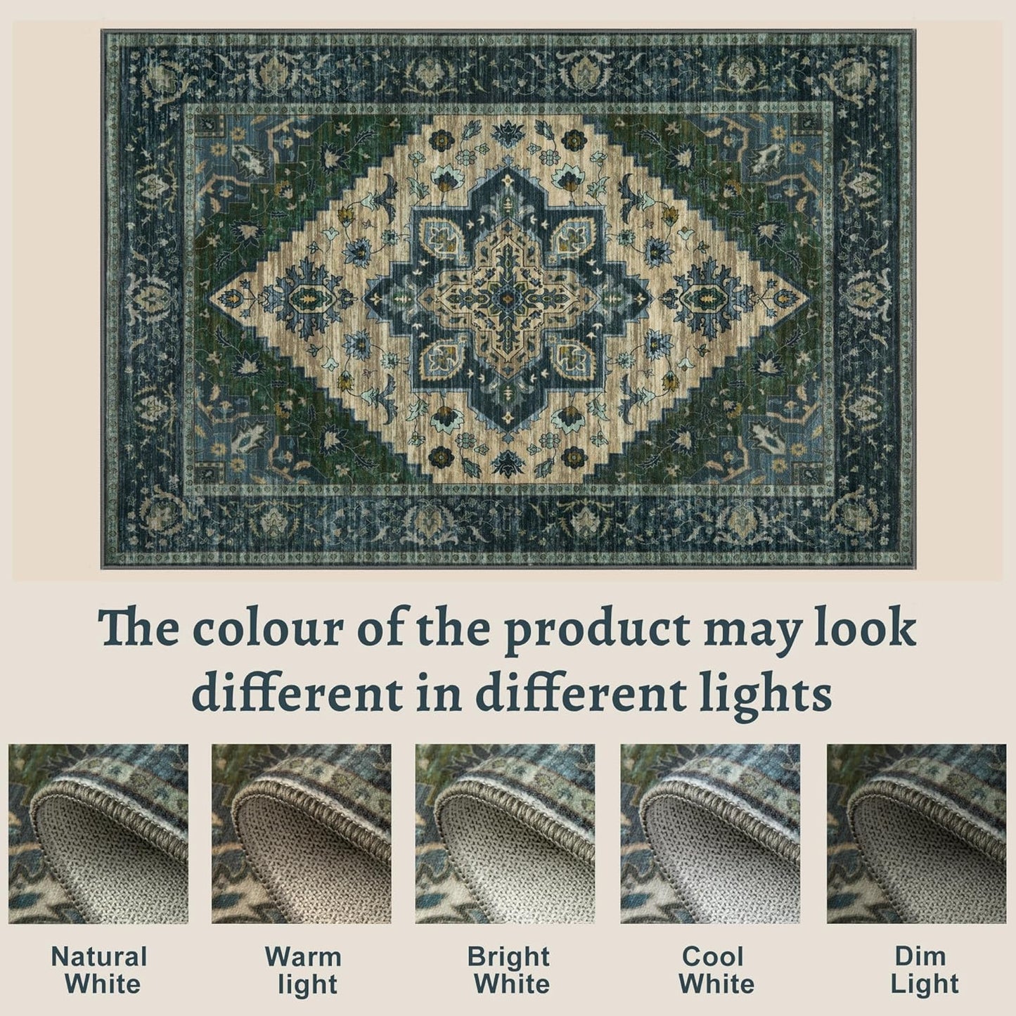 Tangsoo 2x3 Rugs for Entryway, Vintage Washable Non Slip Small Area Rug, Indoor Front Door Rug, Print Distressed Door Mat Carpet, Soft Low Pile Rugs for Entrance Kitchen Bedroom Green