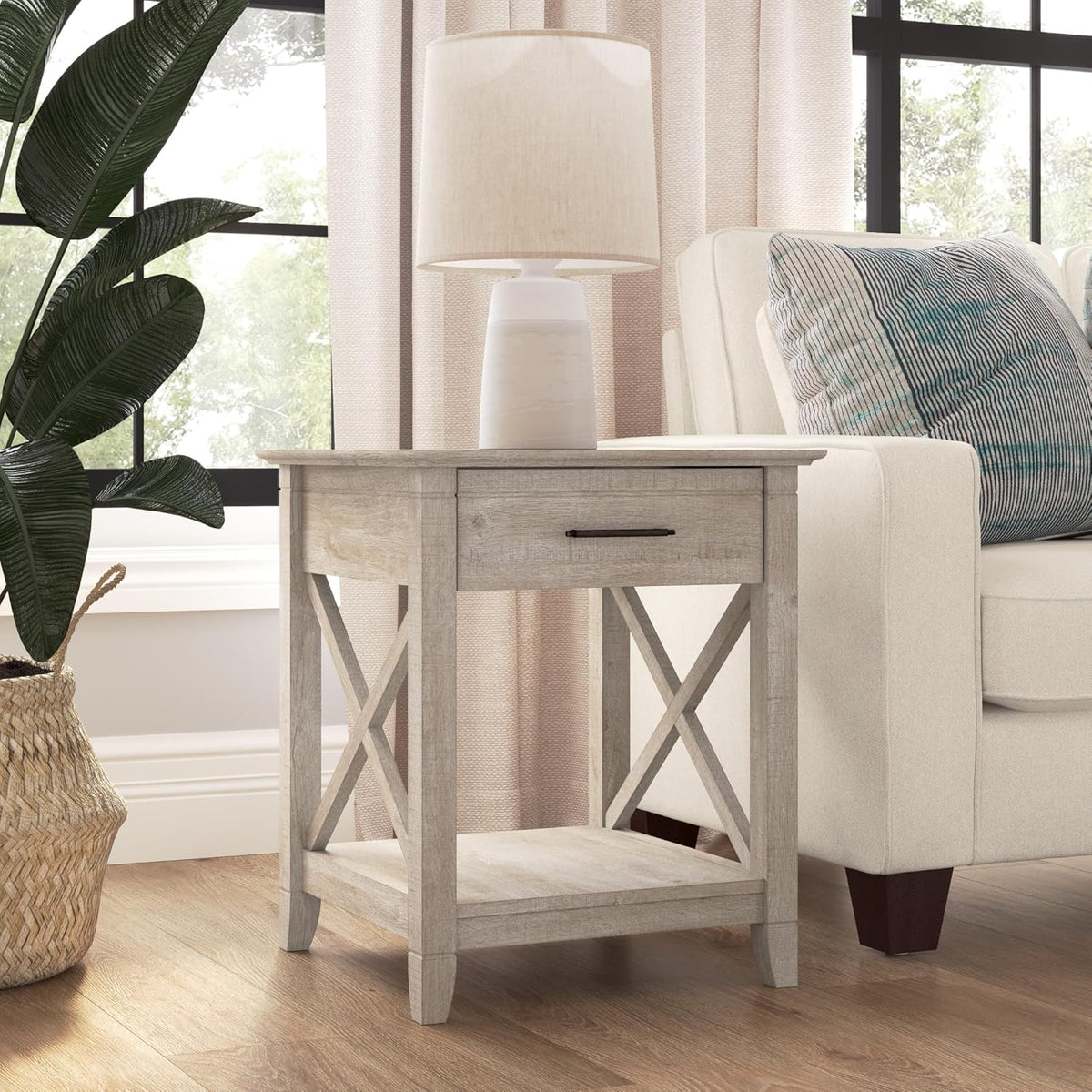 Bush Home End Table with Drawer, Nightstand with Storage, Living Room ...