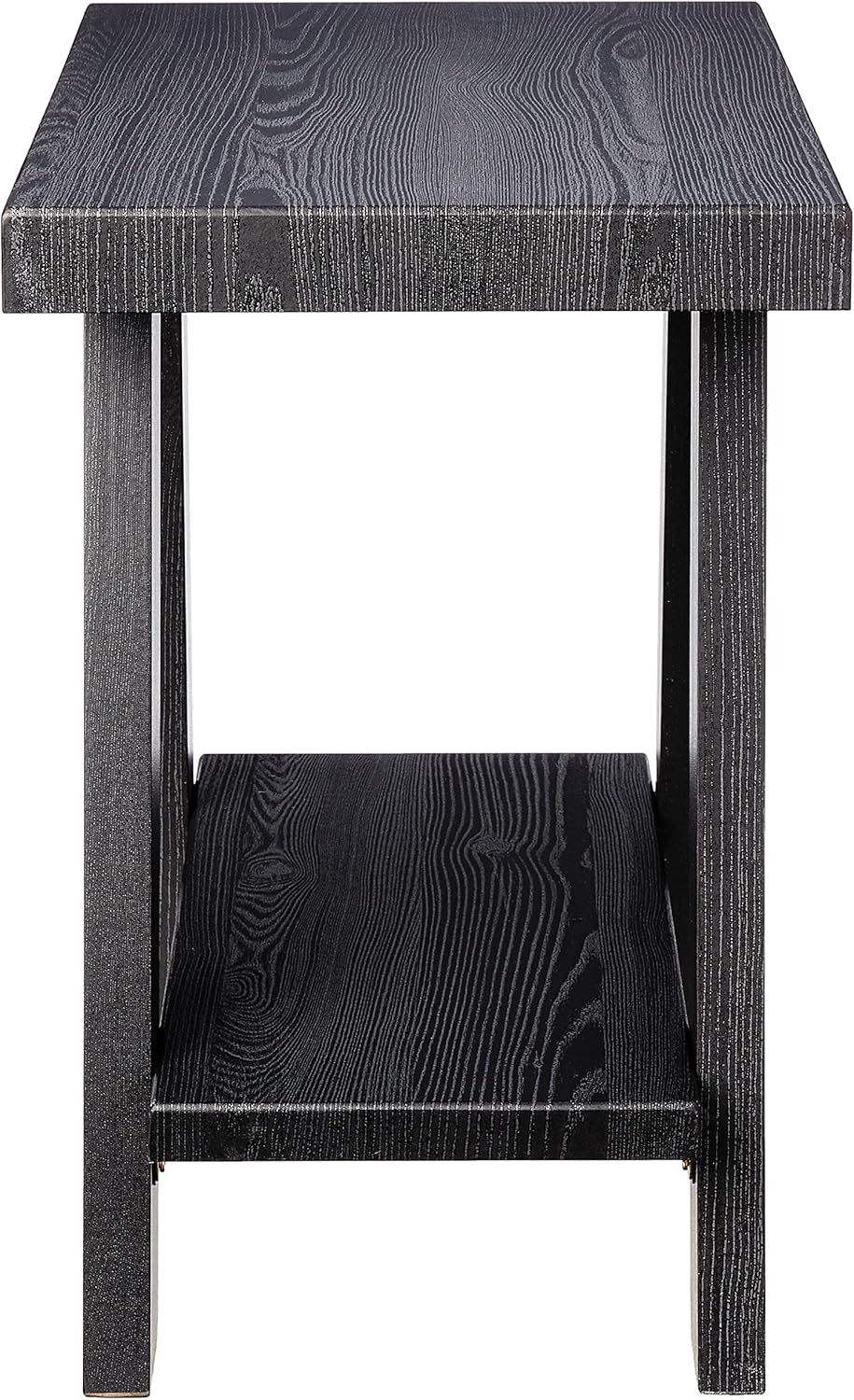 Roundhill Furniture Athens Contemporary Wood Shelf Side Table, Black