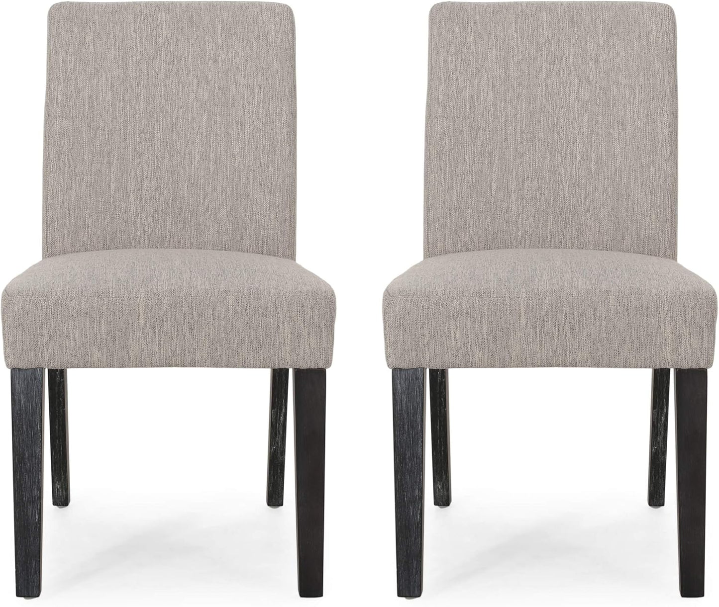 Christopher Knight Home Boling Contemporary Upholstered Dining Chair (Set of 2), Light Grey + Dark Brown