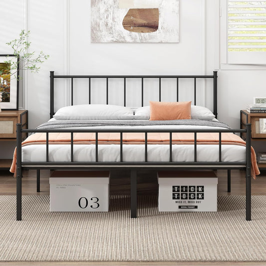 Full Bed Frame-Classic Metal Platform Bed Frame,Mattress Foundation with Steel Slat Support,Under Foundation Storage,No Box Spring Needed, Easy Assembly, Full Size