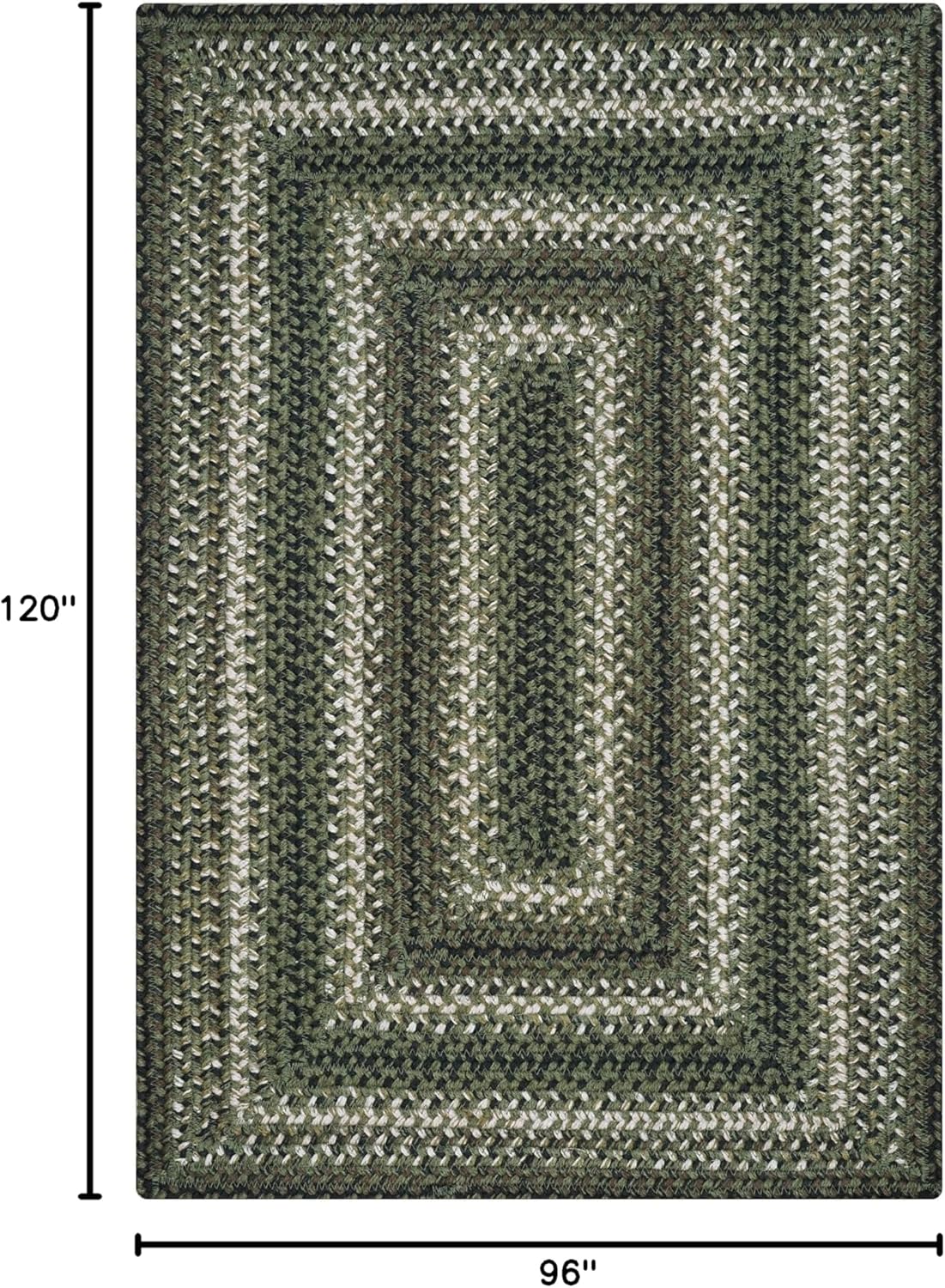 Homespice Pinecone Large Braided Rugs 8x10' - Rustic Jute Country Rugs for Living Room and Dining Room