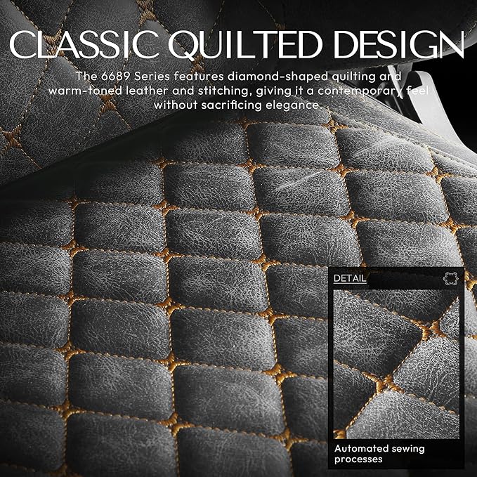 Dowinx Gaming Chair Big and Tall, Ergonomic Computer Chair with 4D Armrests and Footrest Massage Lumbar Support, High Back Comfortable Gamer Chair for Adults 350Lbs PU Leather for Office Game, Grey