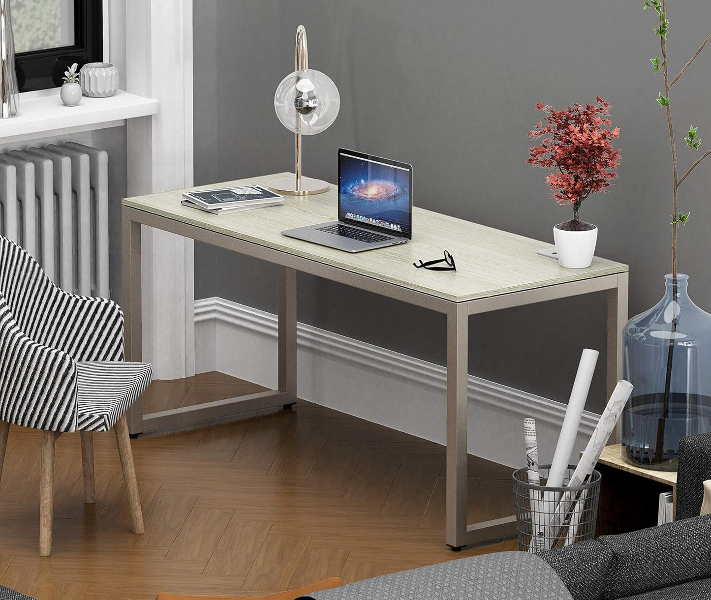 SHW 55-Inch Commercial-Grade Office Computer Desk, Maple