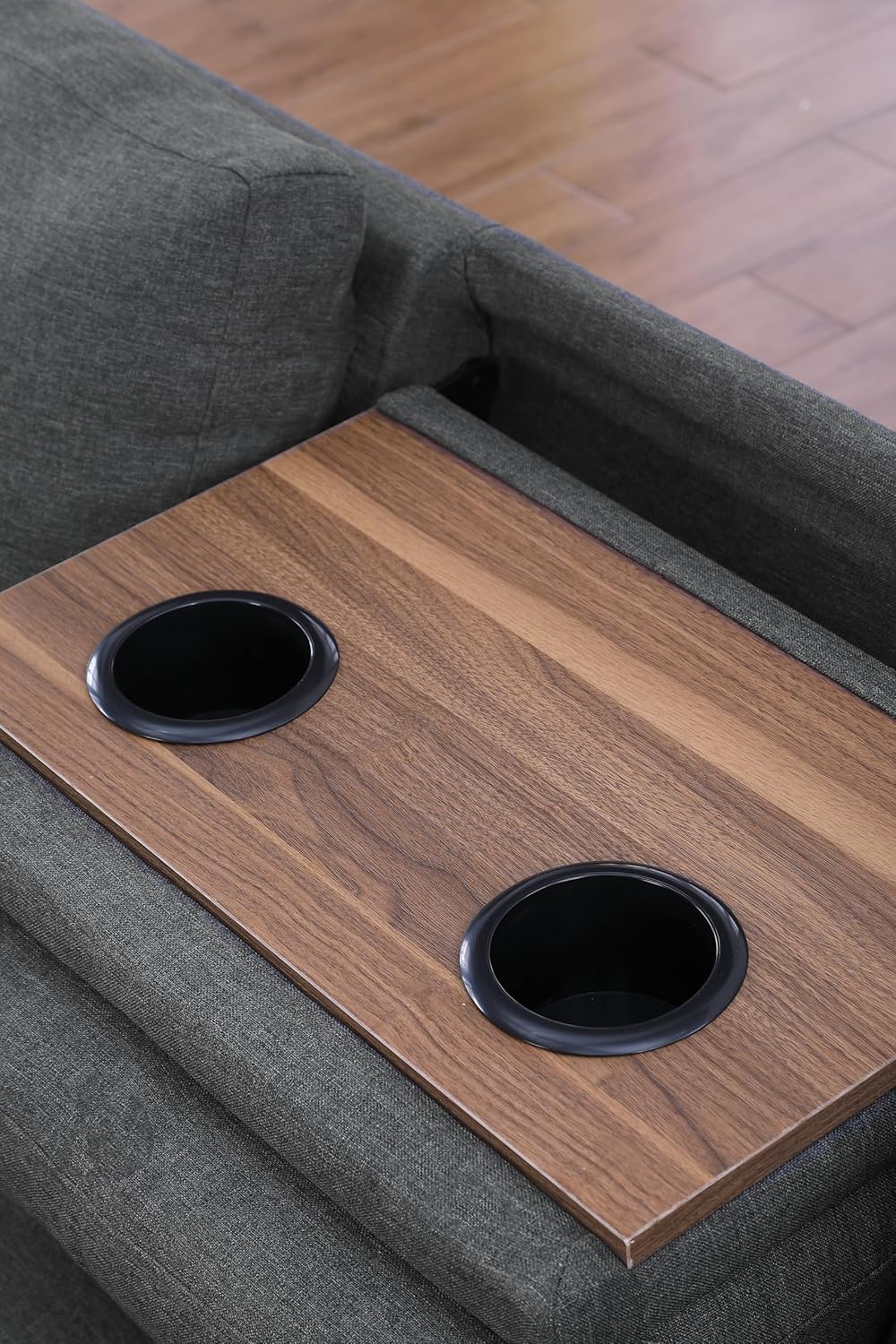 98 Inch L Shaped Sectional Sofa with Chaise Lounge, Storage Ottoman and 2 Pillows, 4-Seaters Linen Upholstered Tufted Couch w/Cupholder & Nailhead Trim for Living Room, Office, Dark Gray