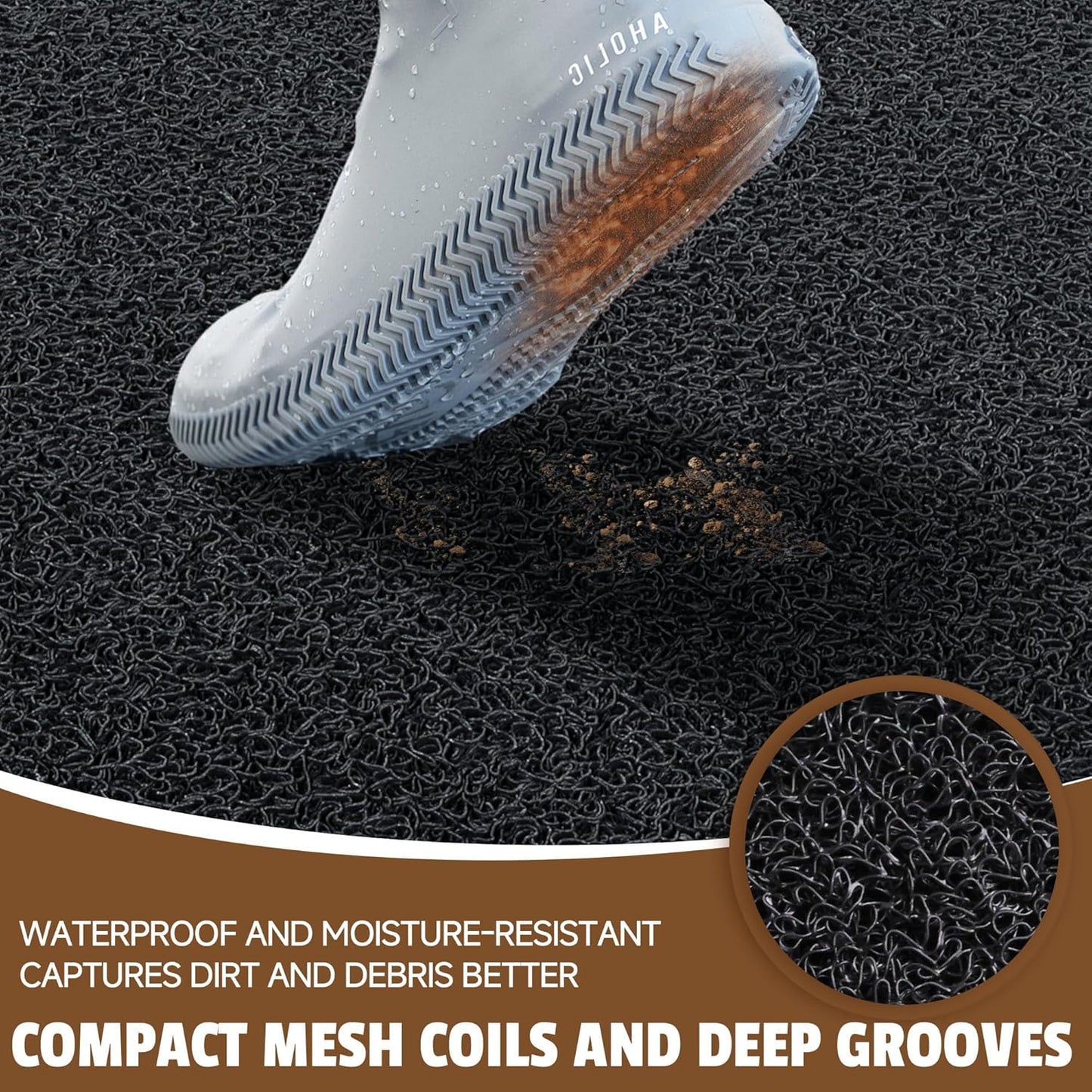 Front Door Mat Outside Entrance, 72" x 24" Doormat Outdoor Indoor Entrance, Non Slip Indoor Mats for Entryway, Heavy Duty Waterproof Low Profile Welcome Mat for Entry, Patio, High Traffic Areas