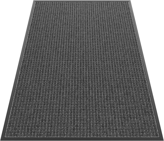 Sturdy Front Door Mat Outside Entrance, 6' x 4' All-Season All-Weather Doormat Waterproof, Stain and Fade Resistant, Natural Rubber Indoor Outdoor Welcome Door Mat Trap Dirt