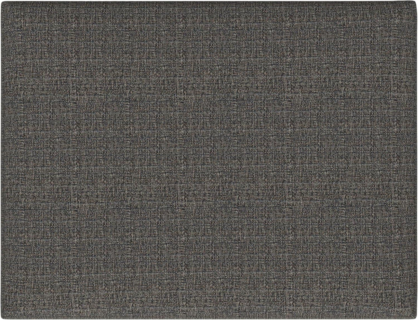 SIMPLIHOME Owen 34 inch Wide Mid Century Modern Rectangle Coffee Table Storage Ottoman in Ebony Tweed Look Fabric, Assembled, for the Living Room, Entryway and Family Room