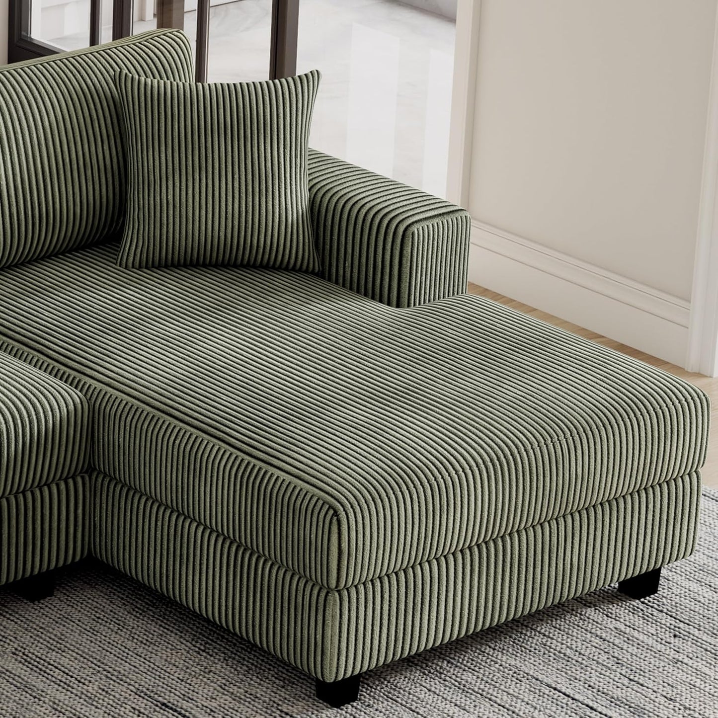 99" Symmetrical U Shaped Reversible Modular Sectional Sofa, Convertible Sofa Lounger Couch with Double Chaise Lounge and Thickness Cushions, Extra Wide Seat Couch w/Headrest