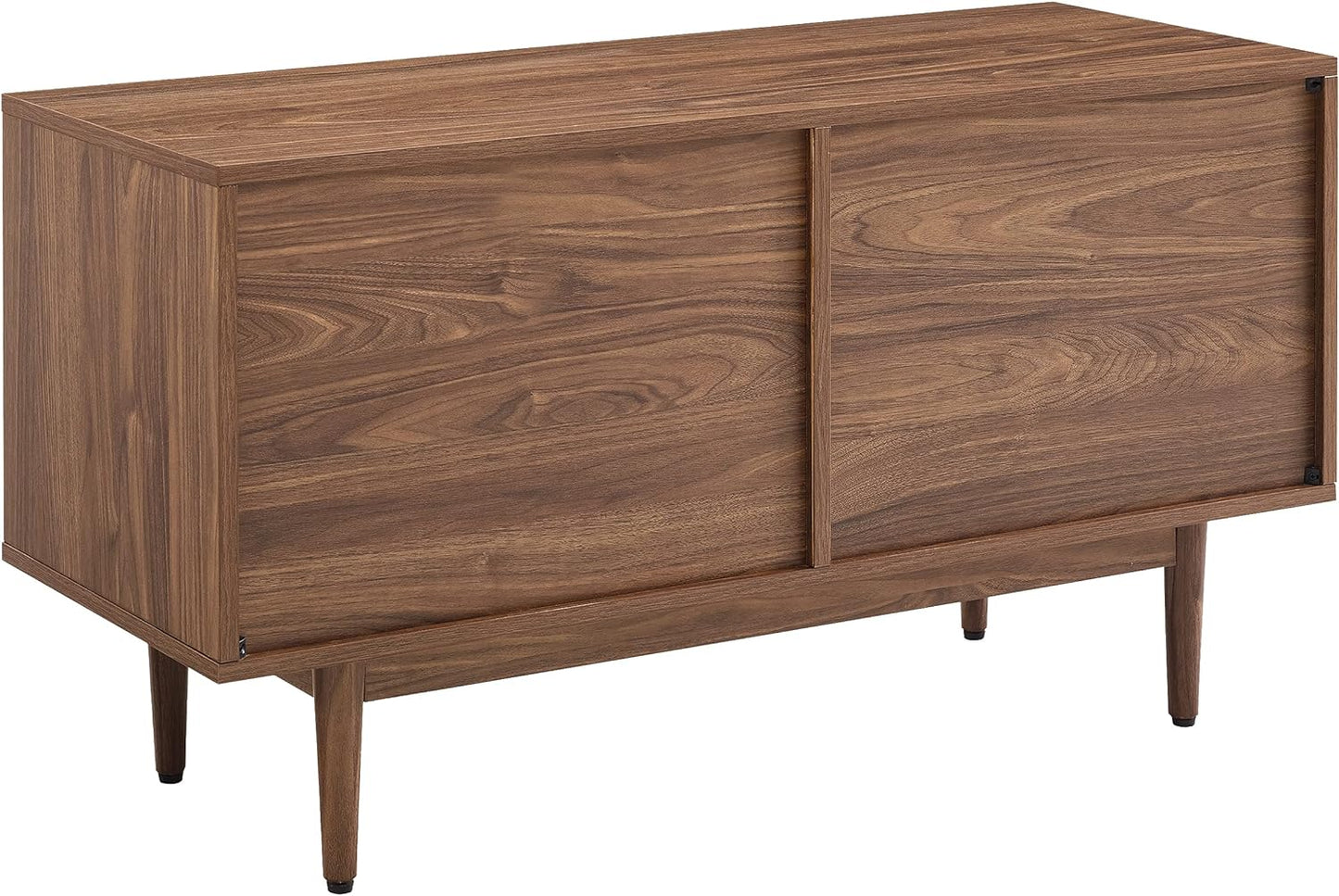 Crosley Furniture Liam Medium Vinyl Record Storage TV Stand and Entertainment Center, Media Console, Walnut