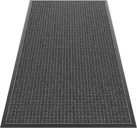 Sturdy Front Door Mat Outside Entrance, 5' x 3' All-Season All-Weather Doormat Waterproof, Stain and Fade Resistant, Natural Rubber Indoor Outdoor Welcome Door Mat Trap Dirt