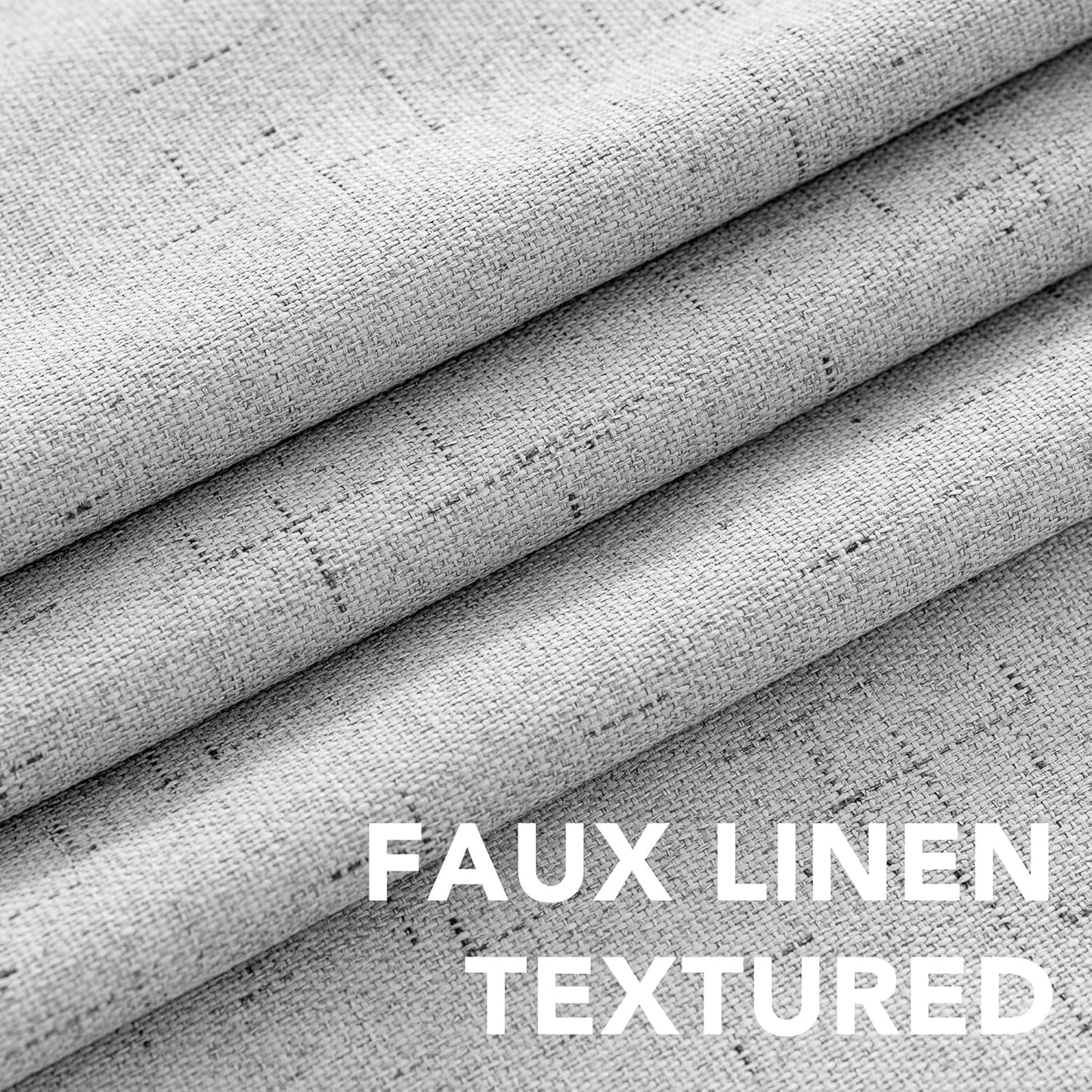 H.VERSAILTEX Linen Blackout Curtains Durable Thick Textured Linen Look 100% Blackout Patio Door Curtain Anti Rust Grommet Extra Wide Sliding Door Curtain Panel, Glacier Gray, W100 x L108 inch