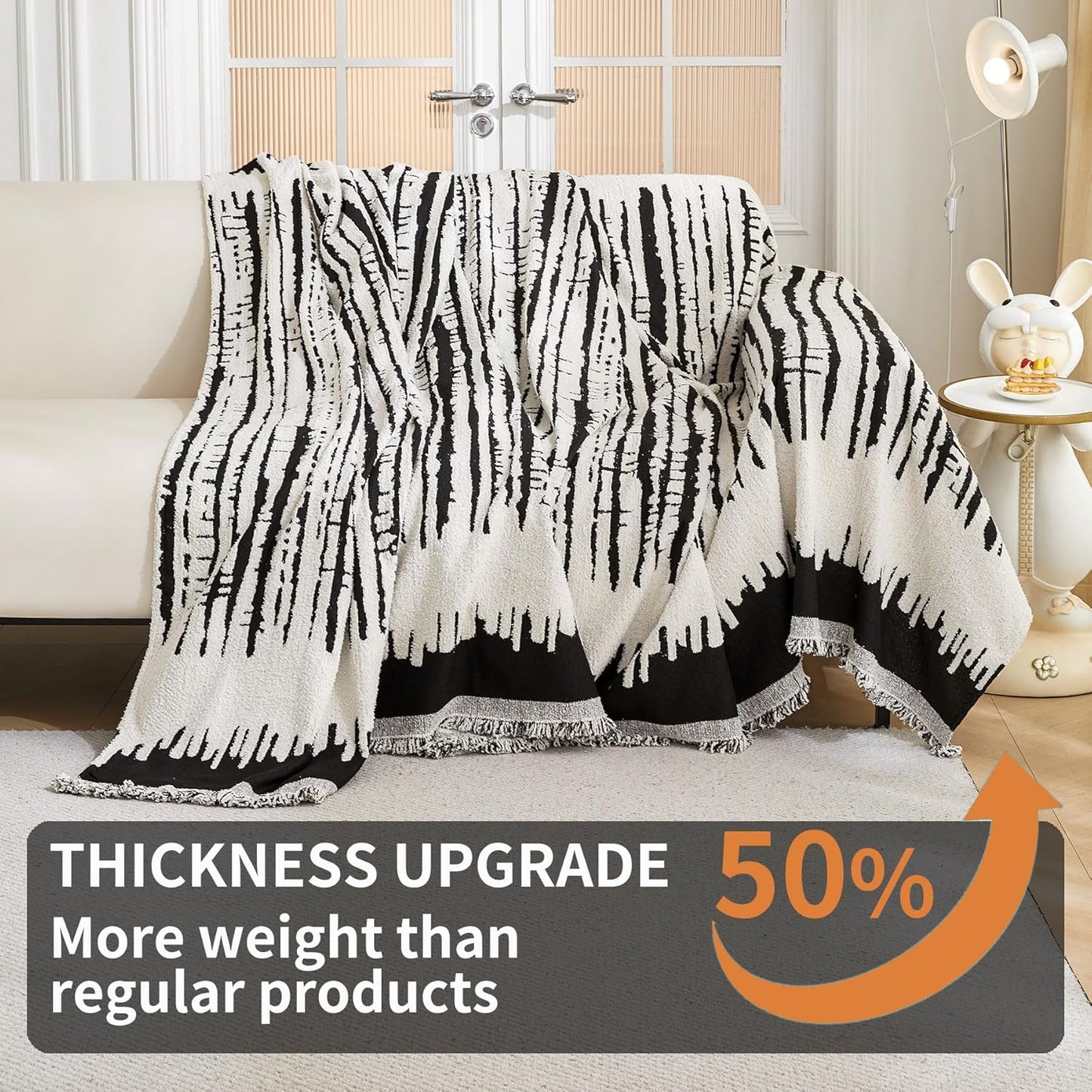 HAOMAIJIA Boho Sofa Covers Couch Covers for 2 Cushion Couch Sofa Pet Friendly Soft Thick Non Slip Couch Cover for Dogs Washable Sectional Couch Covers L Shape Furniture Protecto (XF-Black, 71"x102")