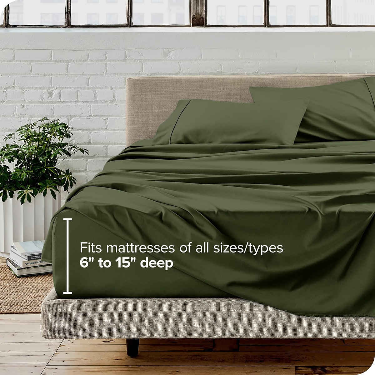 Bare Home California King Sheet Set - 1800 Ultra-Soft Microfiber Cal King Bed Sheets - Double Brushed - Deep Pockets - Easy Fit - 4 Piece Set - Bed Sheets (California King, Cypress)