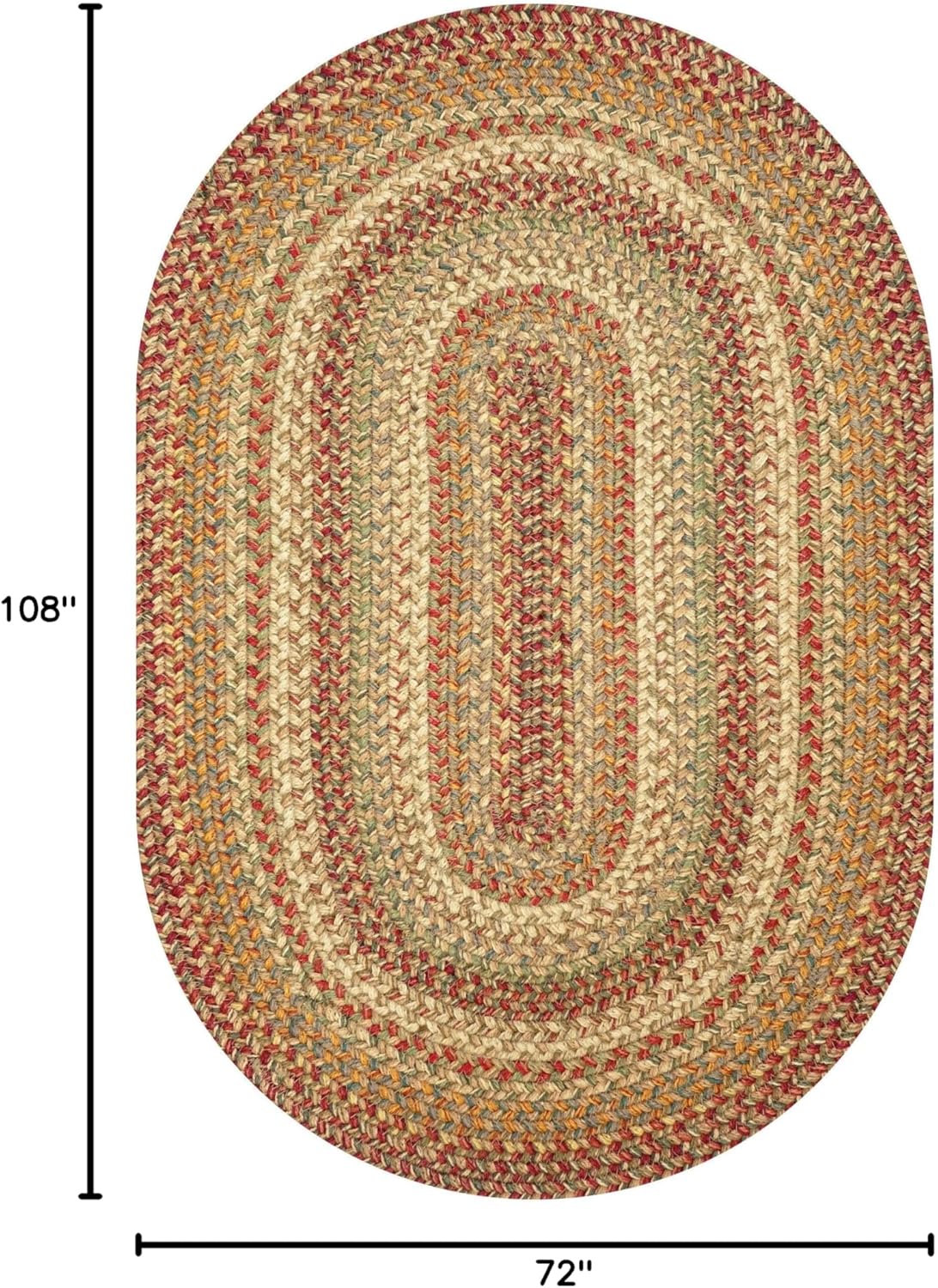 Homespice Harvest Jute Brown Braided 6x9’ Oval Rug for Living Room, Bedroom Rug and Dining Room. Pet Friendly. Decor Styles- Farmhouse Rug, Rustic, Vintage, Cottage, Primitive, Country, Boho Rug