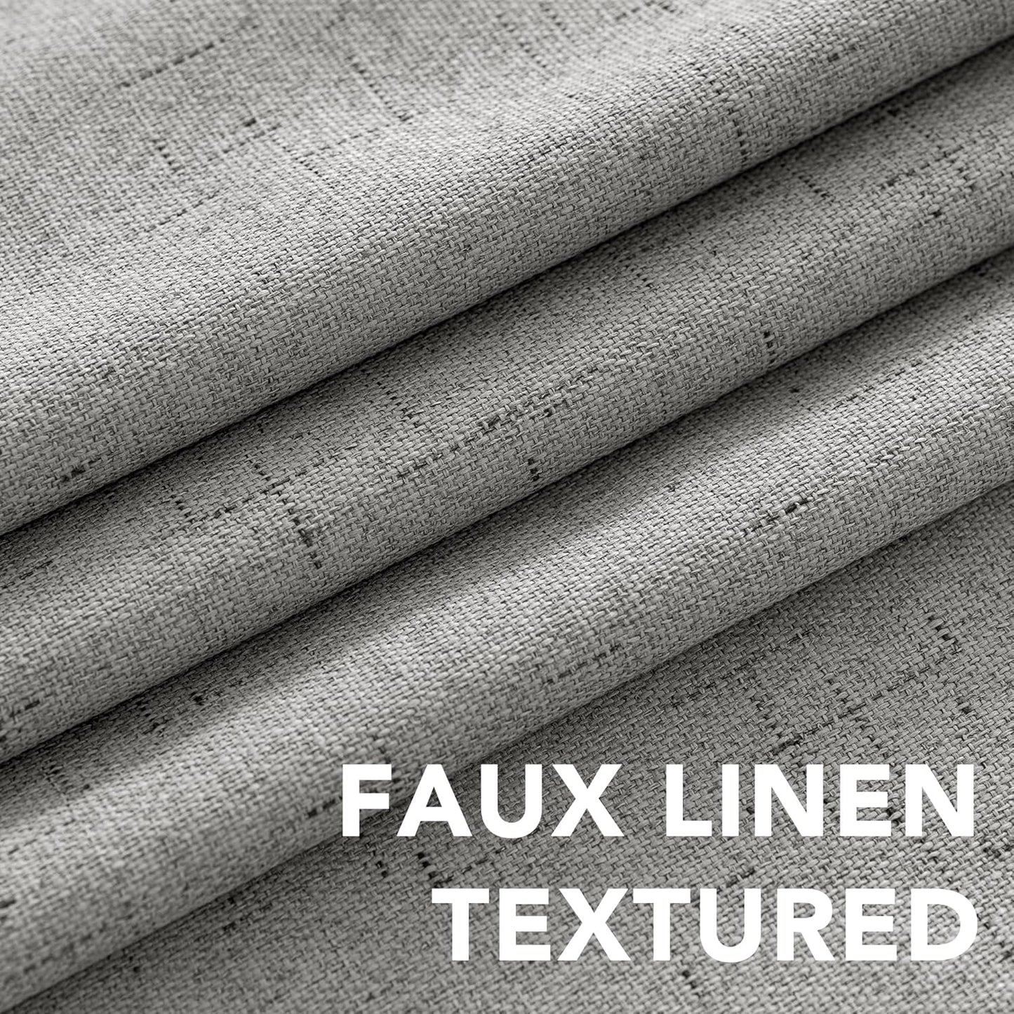 H.VERSAILTEX Linen Blackout Curtains 63 Inches Long 100% Blackout Thermal Insulated Textured Linen Look Curtain Draperies Anti-Rust Grommet, Energy Saving with White Liner, 2 Panels, Dove Gray