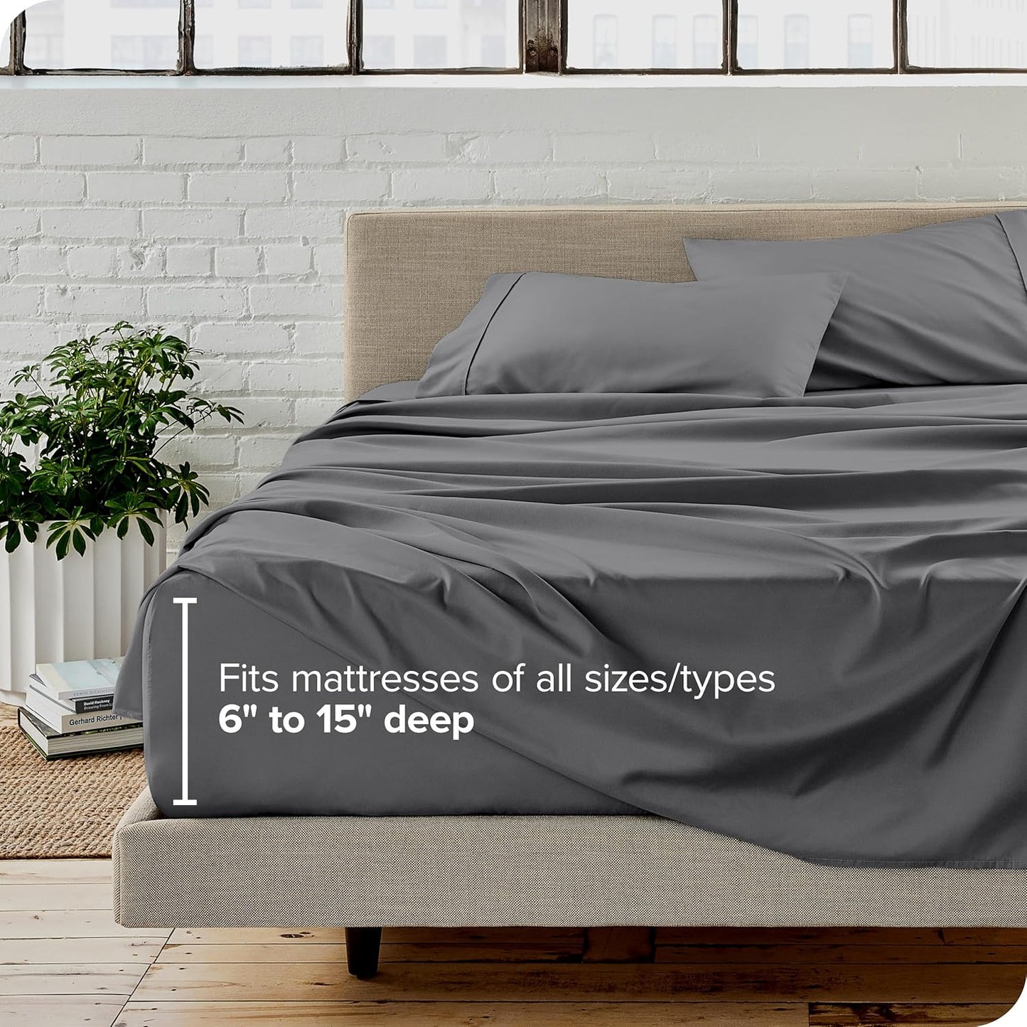 Bare Home King Sheet Set - Luxury 1800 Ultra-Soft Microfiber King Bed Sheets - Double Brushed - Deep Pockets - Easy Fit - 4 Piece Set - Bedding Sheets & Pillowcases (King, Grey)